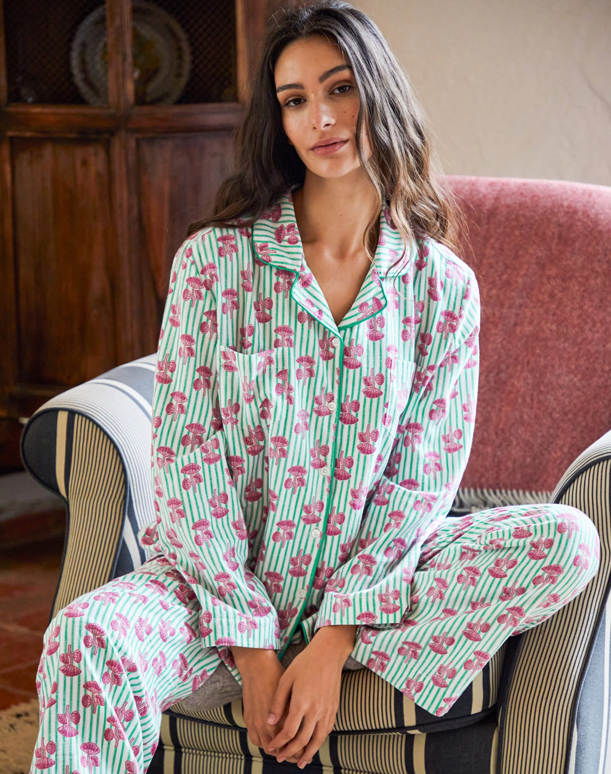 Floral & Stripe Cotton Pyjamas