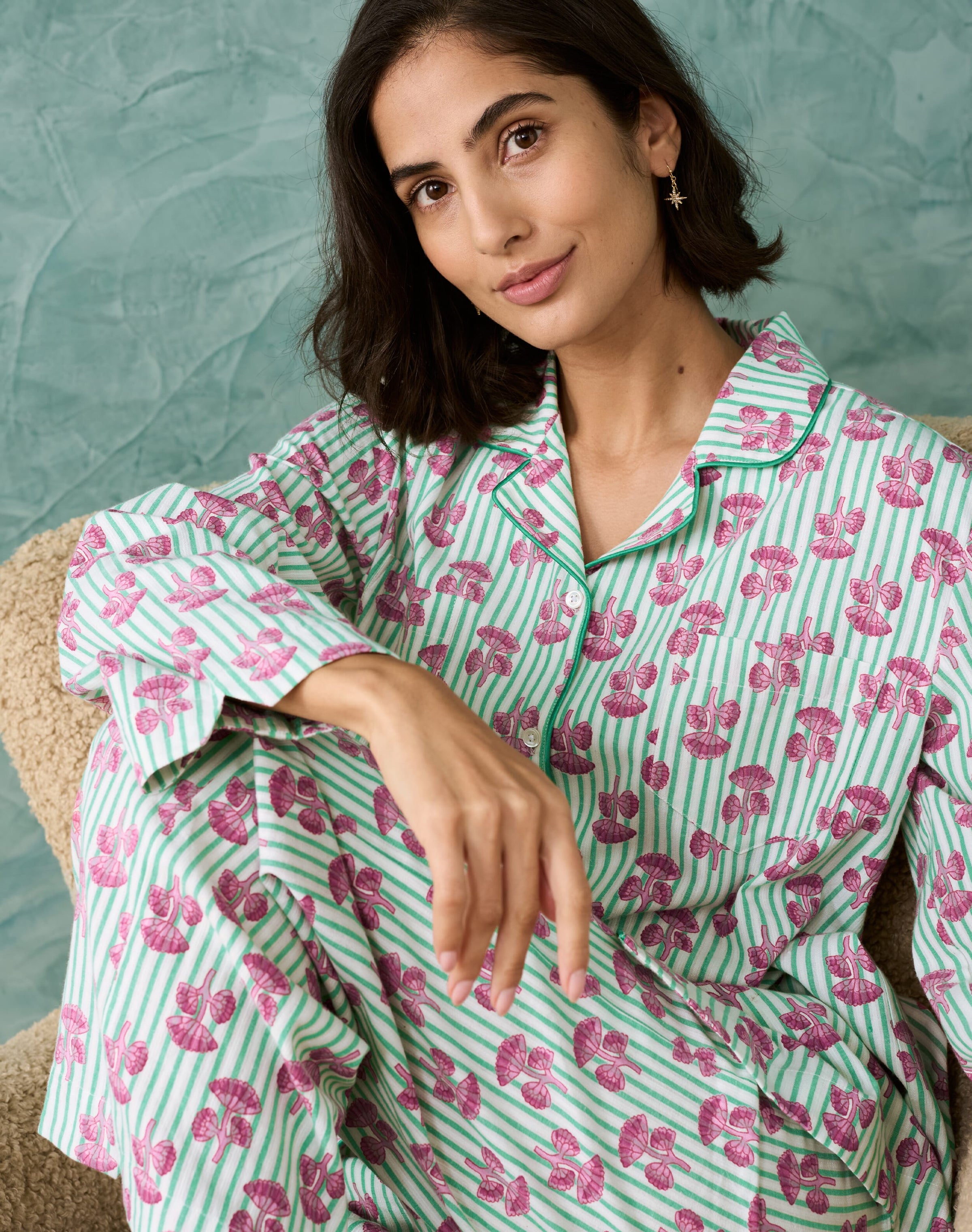 Floral & Stripe Cotton Pyjamas