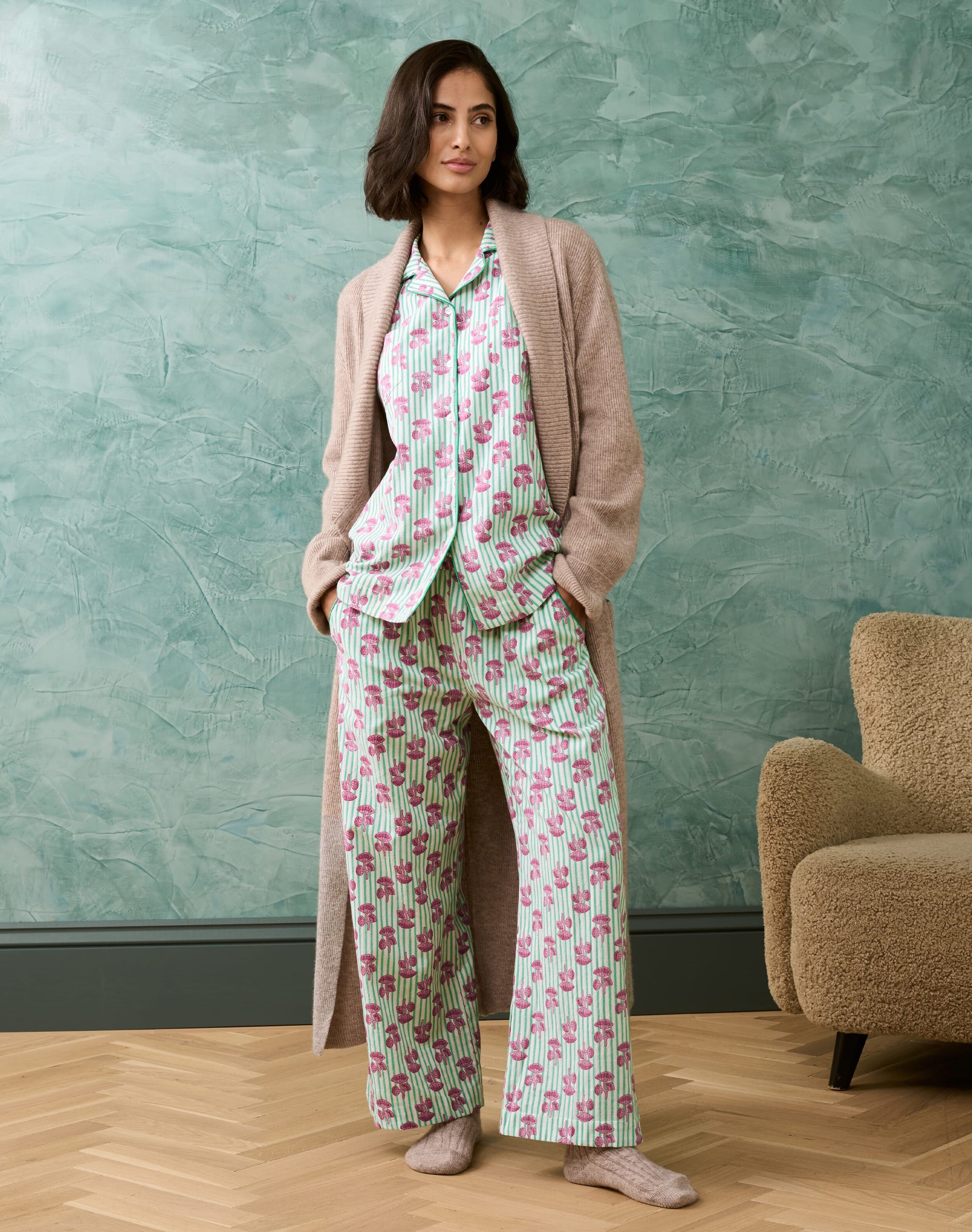 Floral & Stripe Cotton Pyjamas