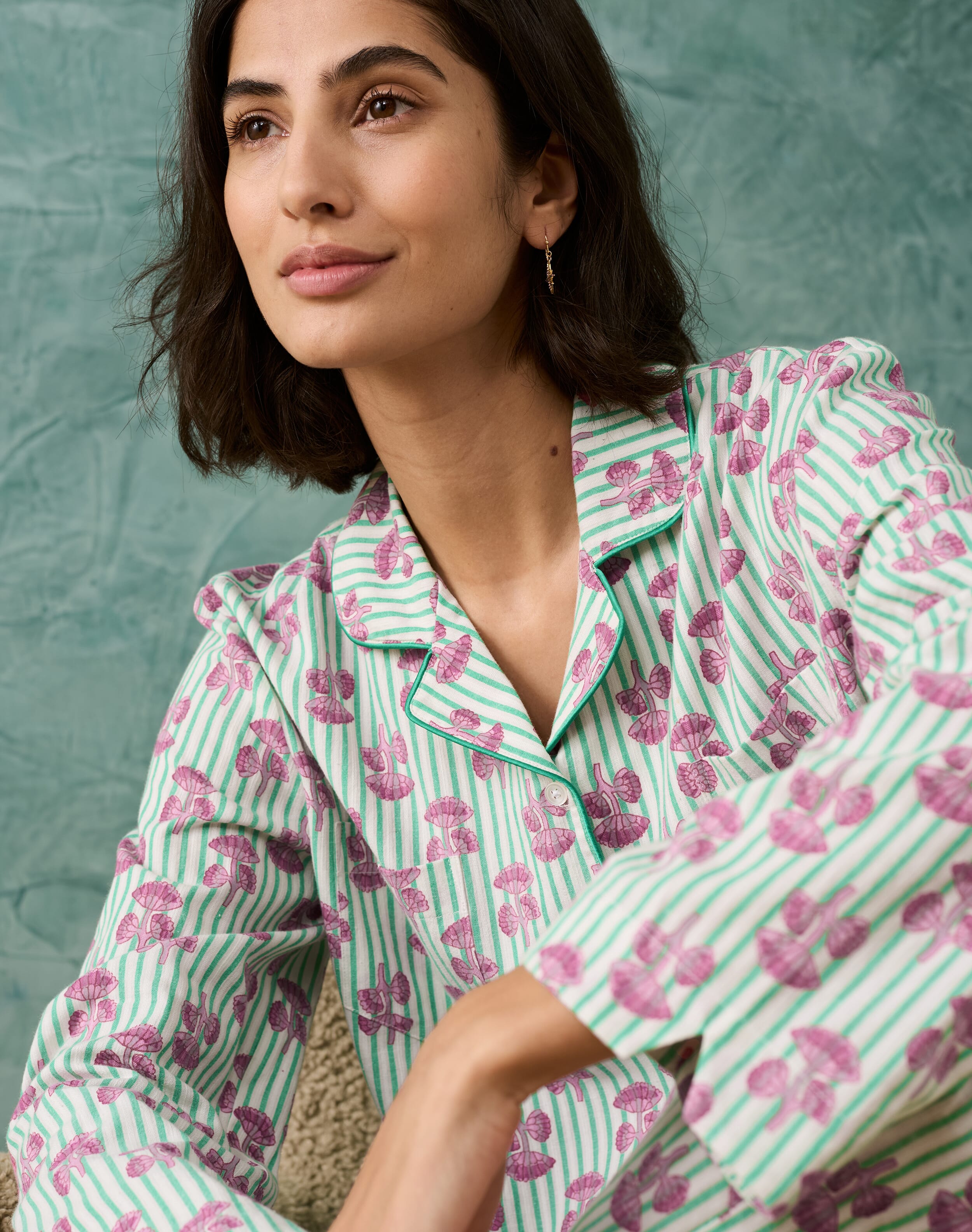 Floral & Stripe Cotton Pyjamas