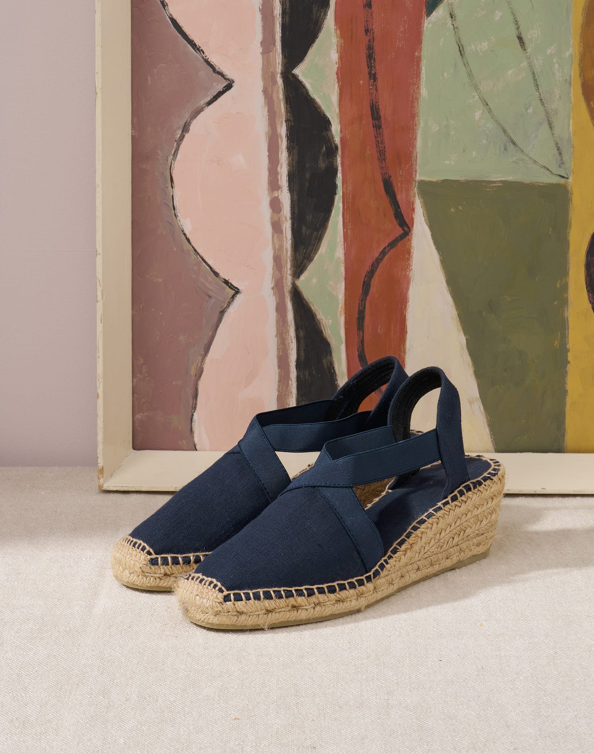 Linen Wedge Espadrilles