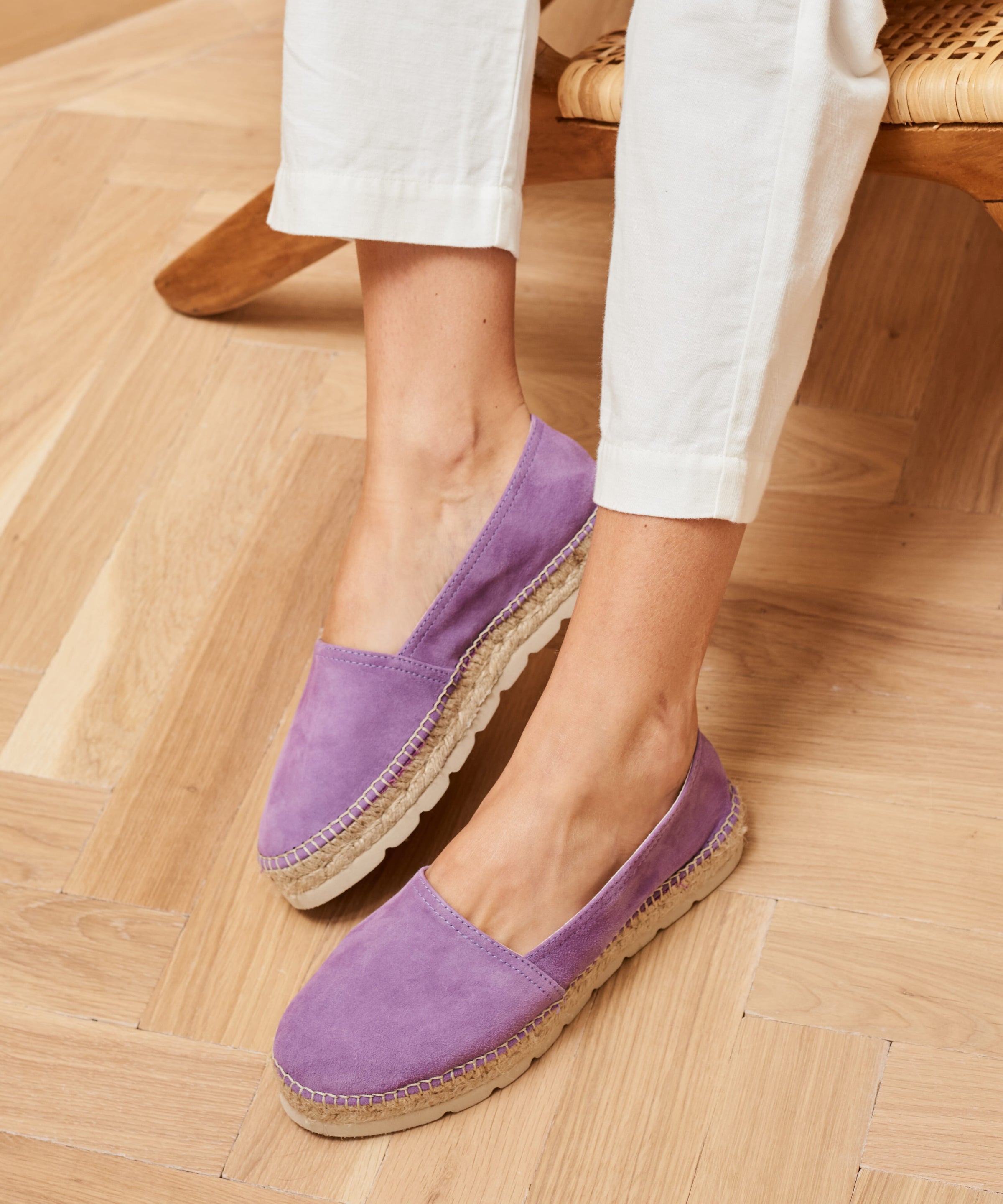 Suede Flatform Espadrilles