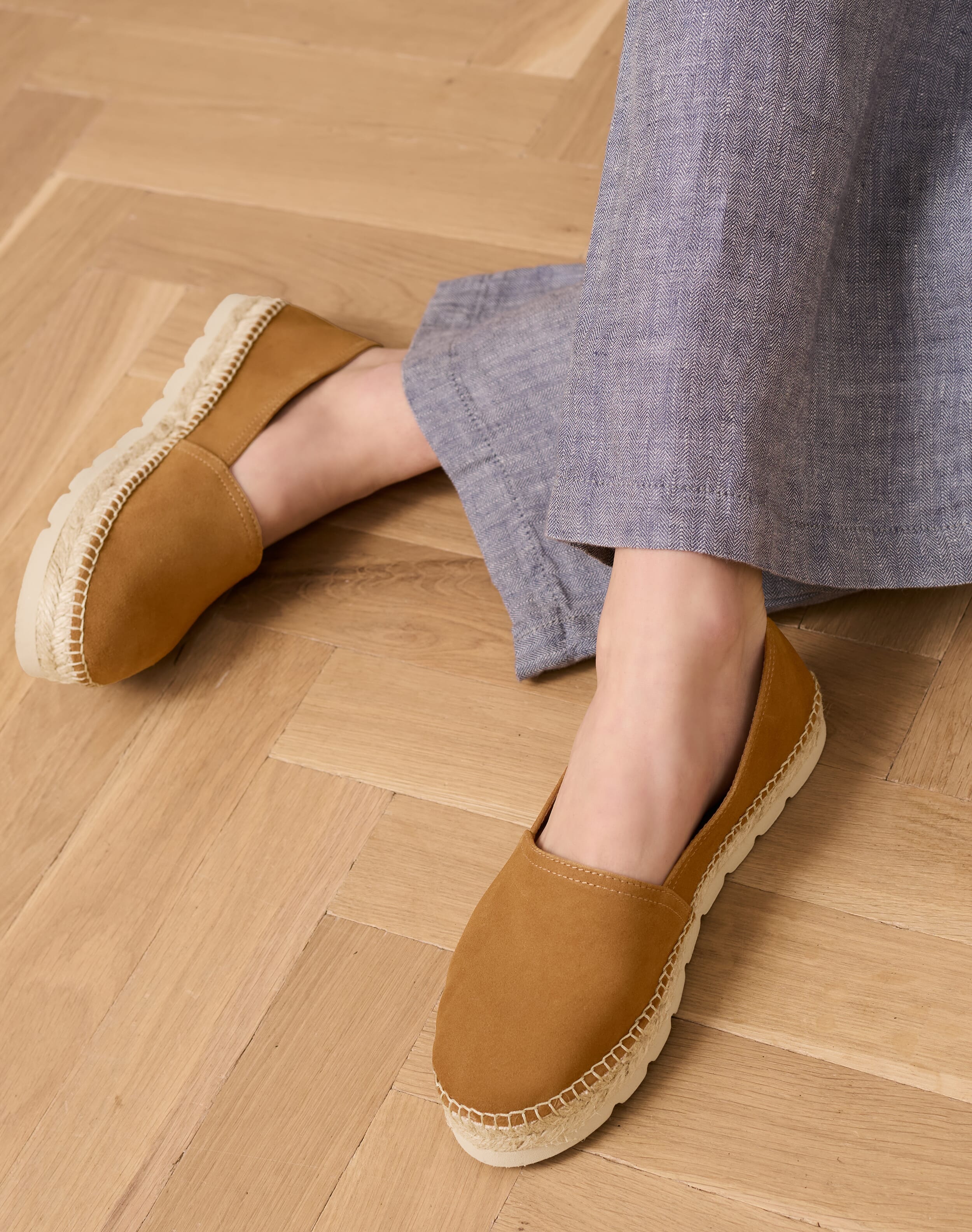 Suede Flatform Espadrilles