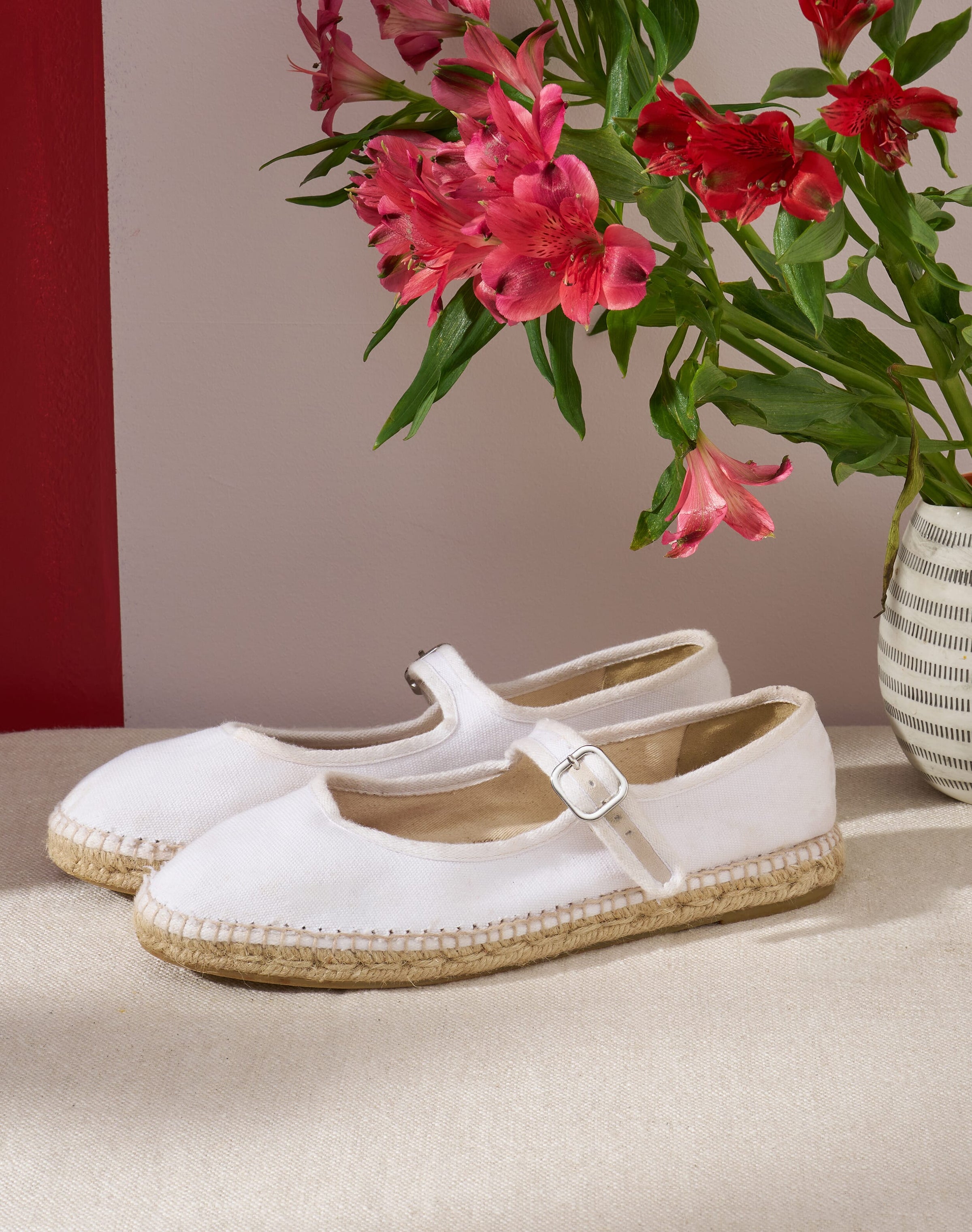 Cotton Canvas Mary Janes
