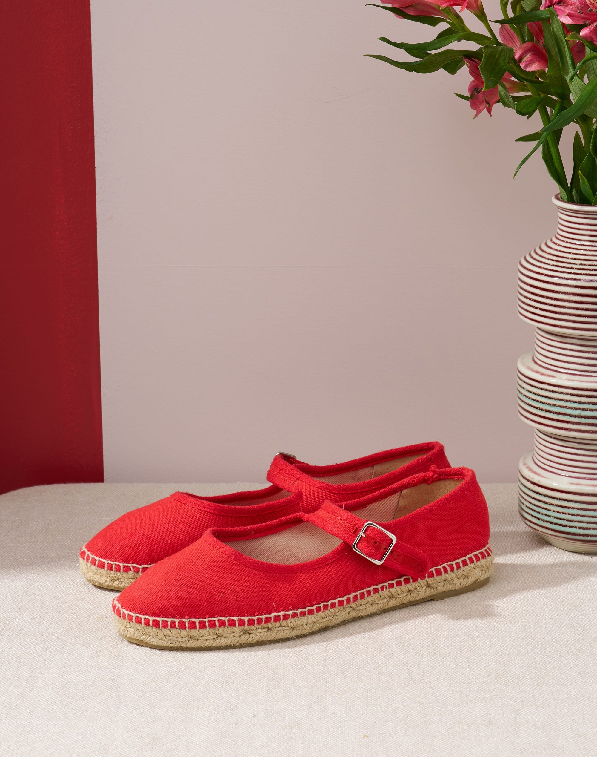 Cotton Canvas Mary Janes