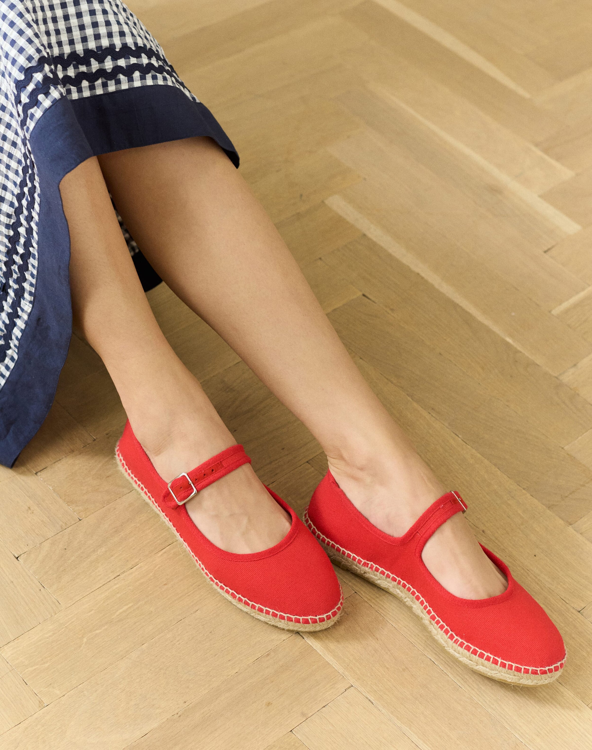Cotton Canvas Mary Janes