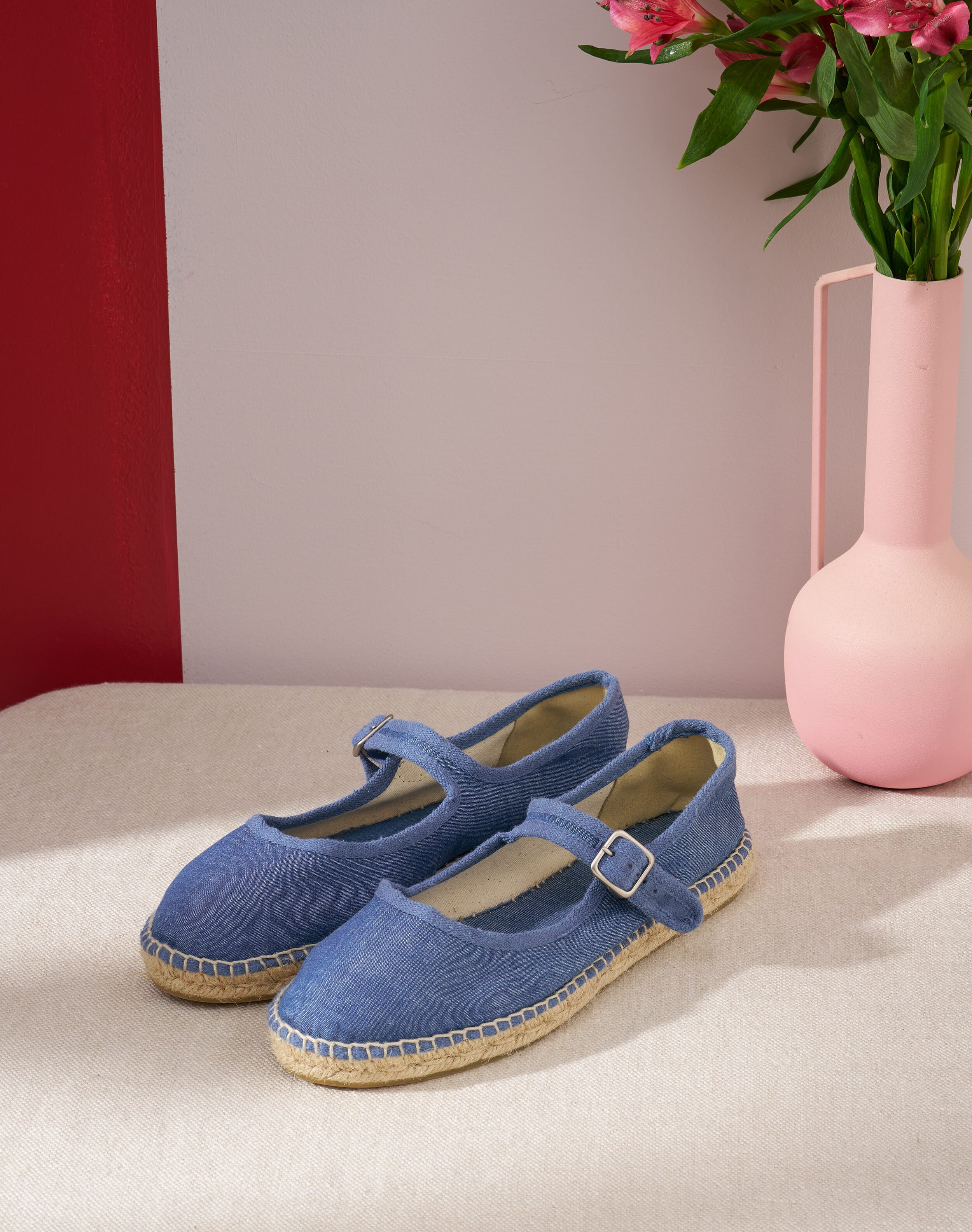 Cotton Canvas Mary Janes