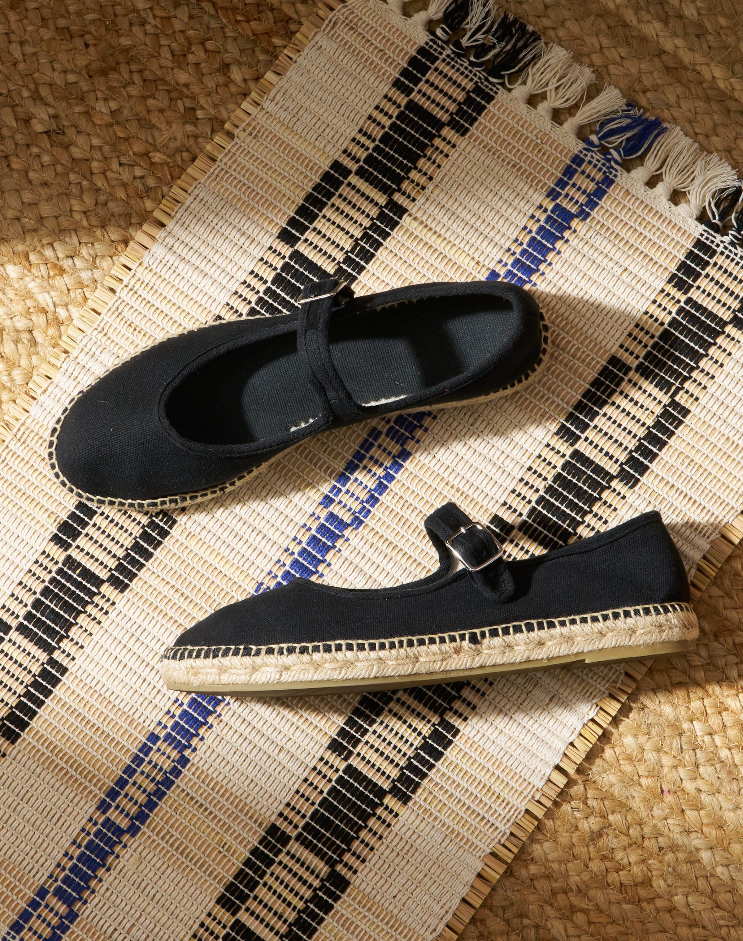 Cotton Canvas Mary Janes