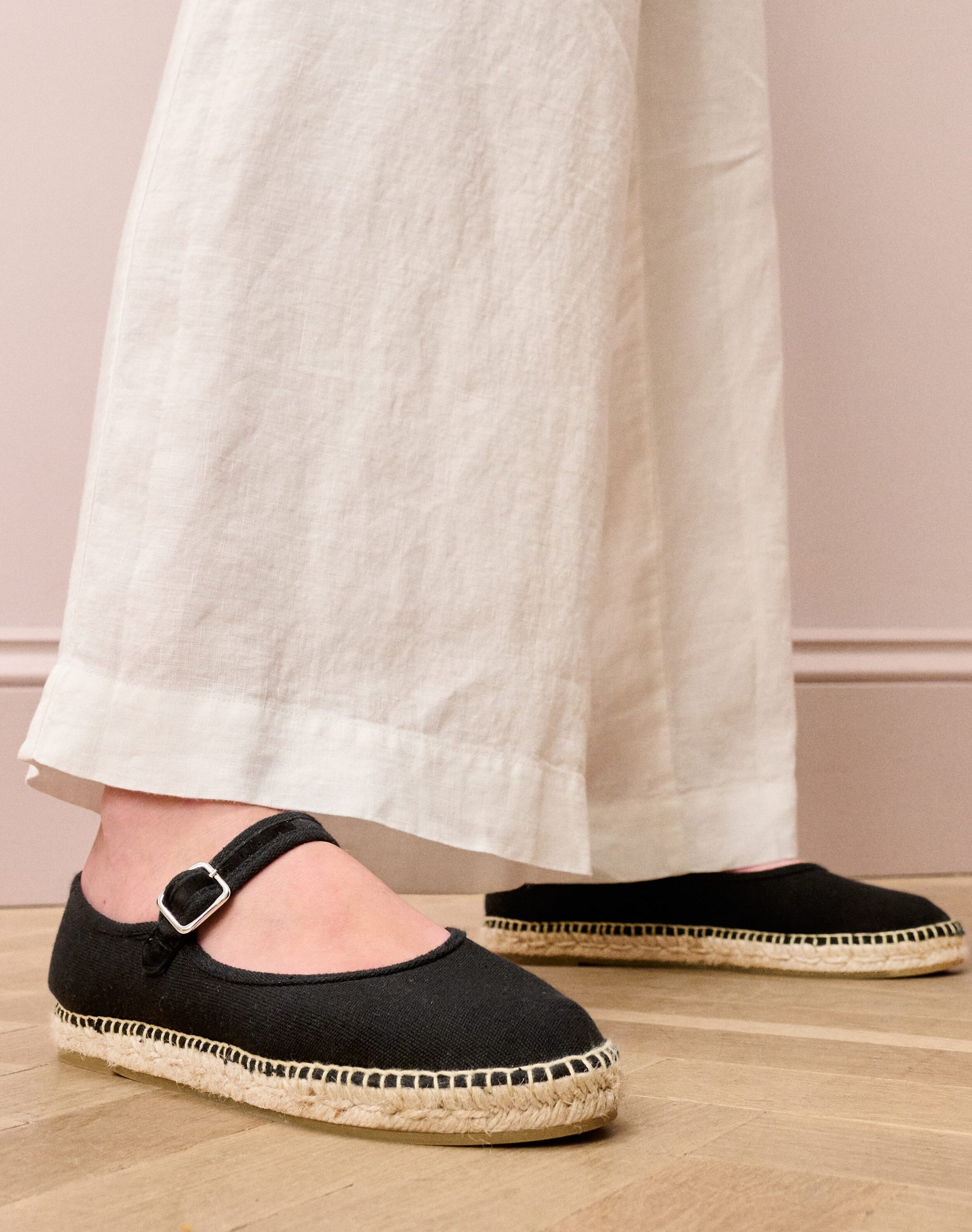 Cotton Canvas Mary Janes