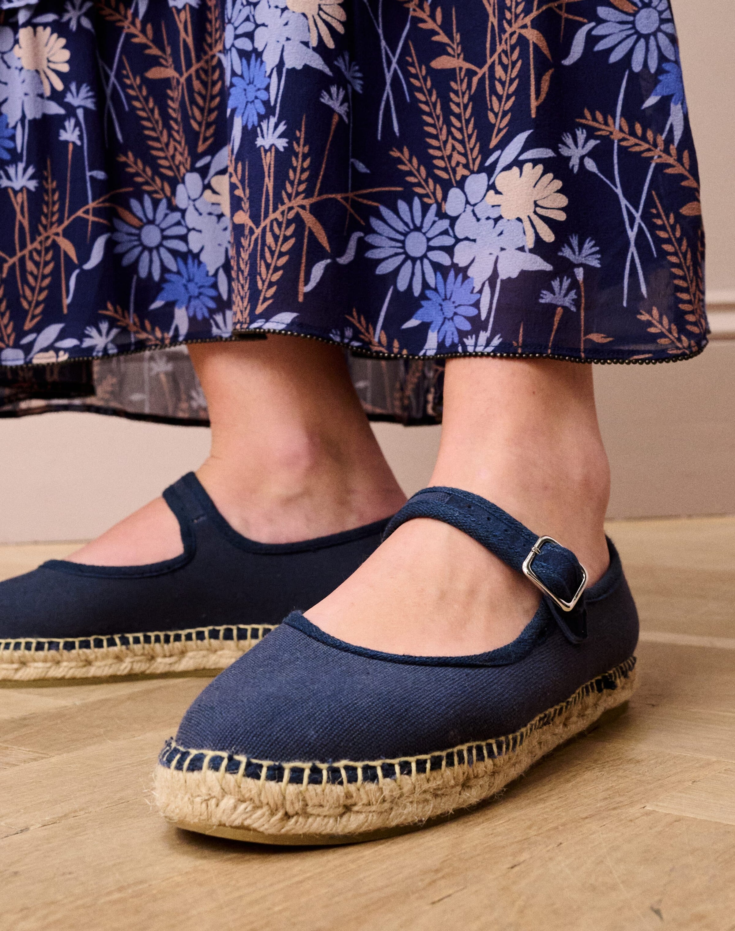Cotton Canvas Mary Janes