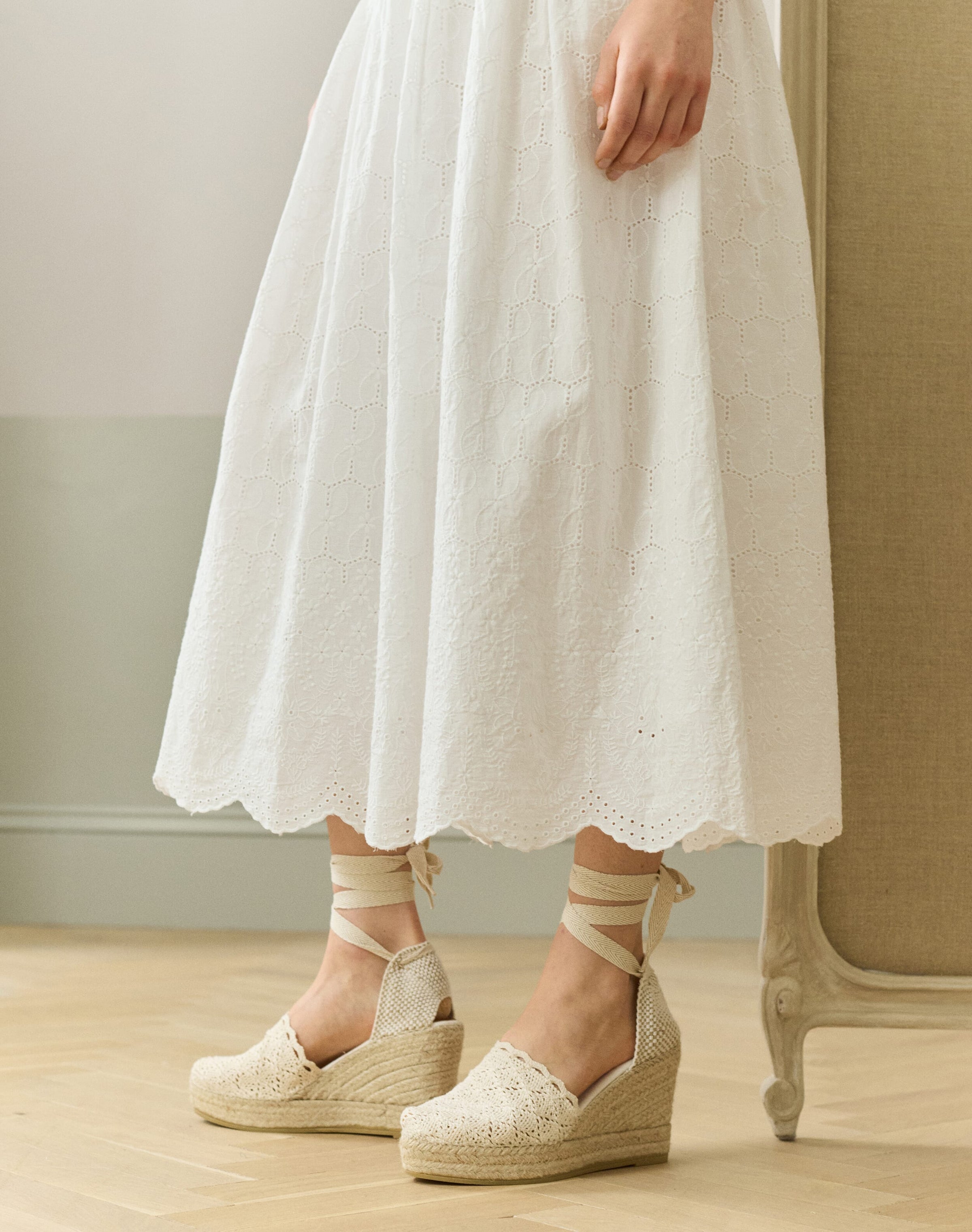 Lace Up Crochet Espadrilles
