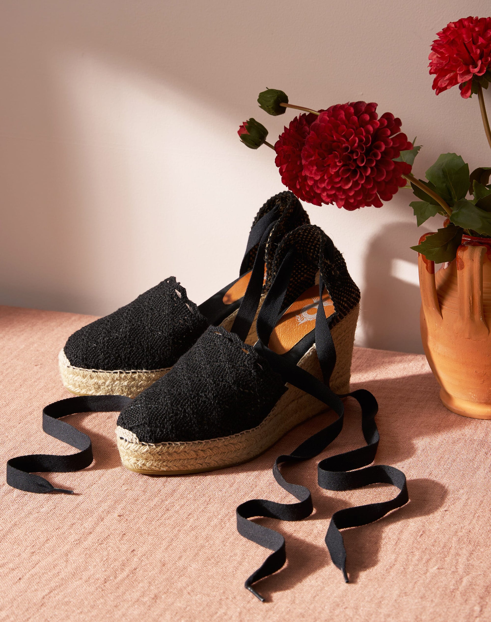 Lace Up Crochet Espadrilles