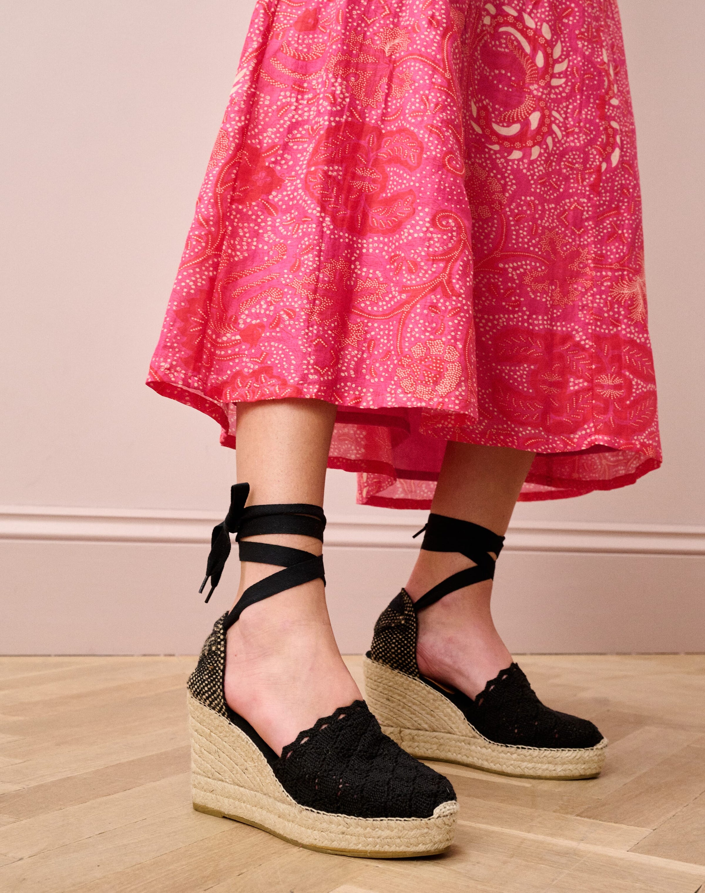 Lace Up Crochet Espadrilles