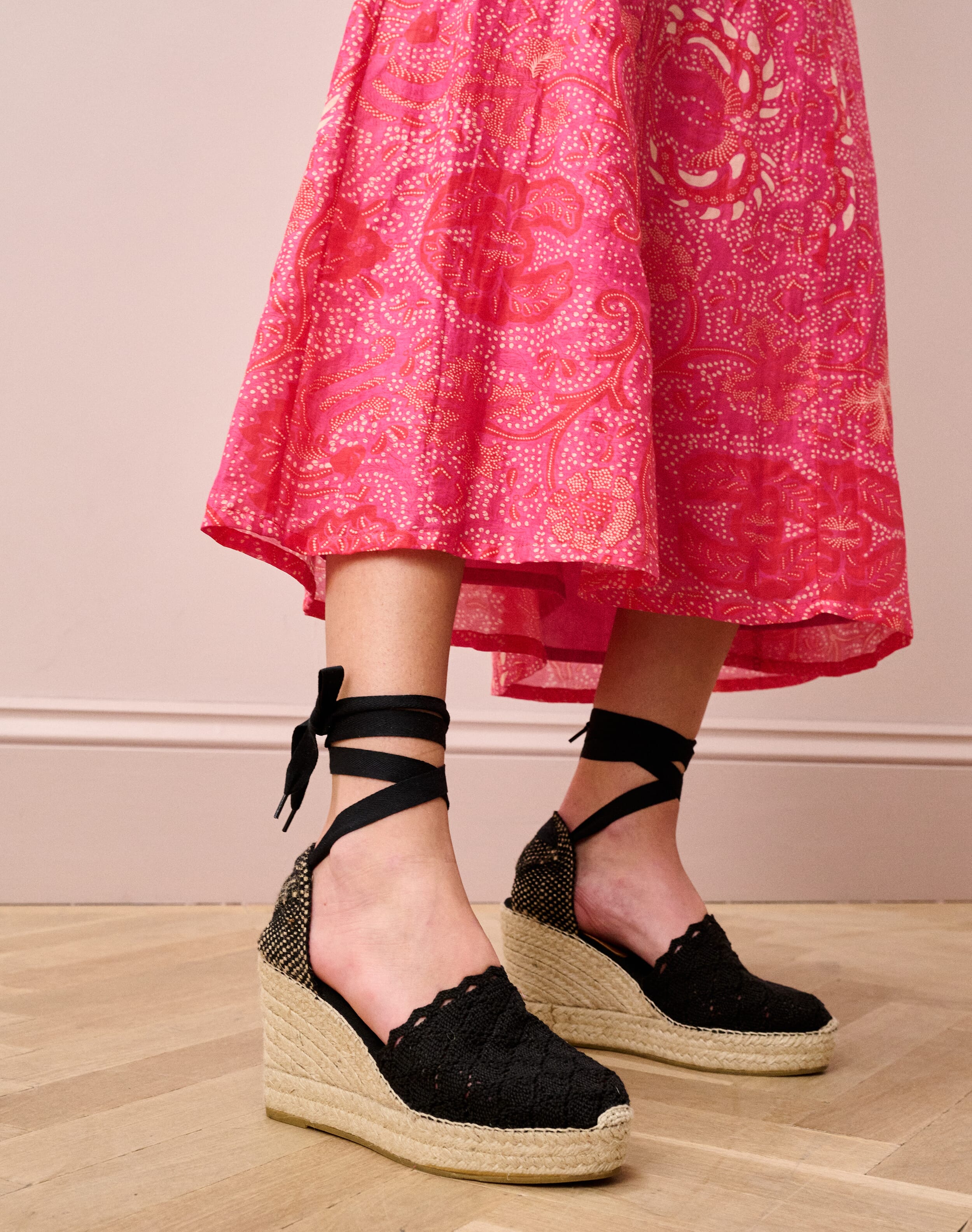 Lace Up Crochet Espadrilles