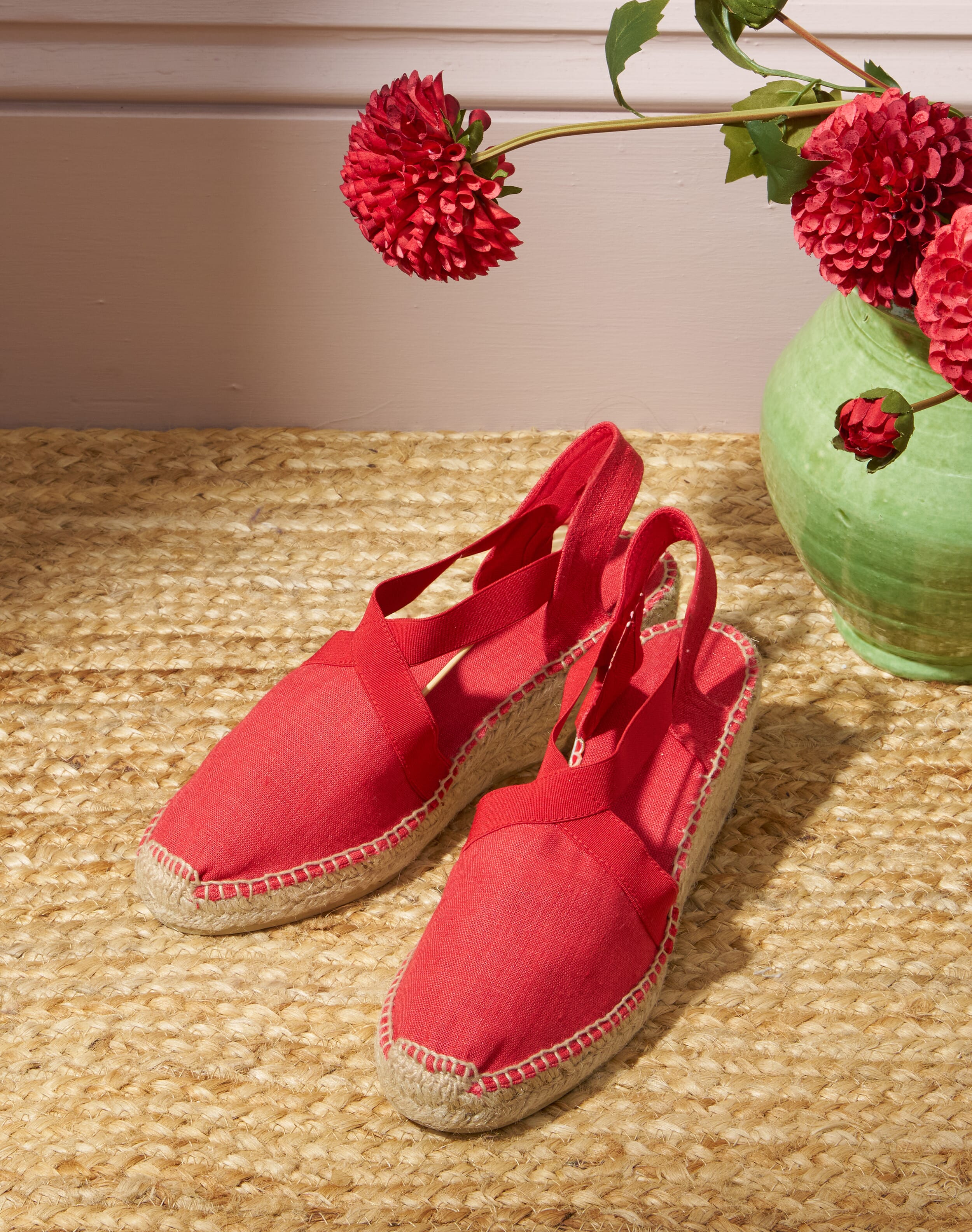 Linen Wedge Espadrilles