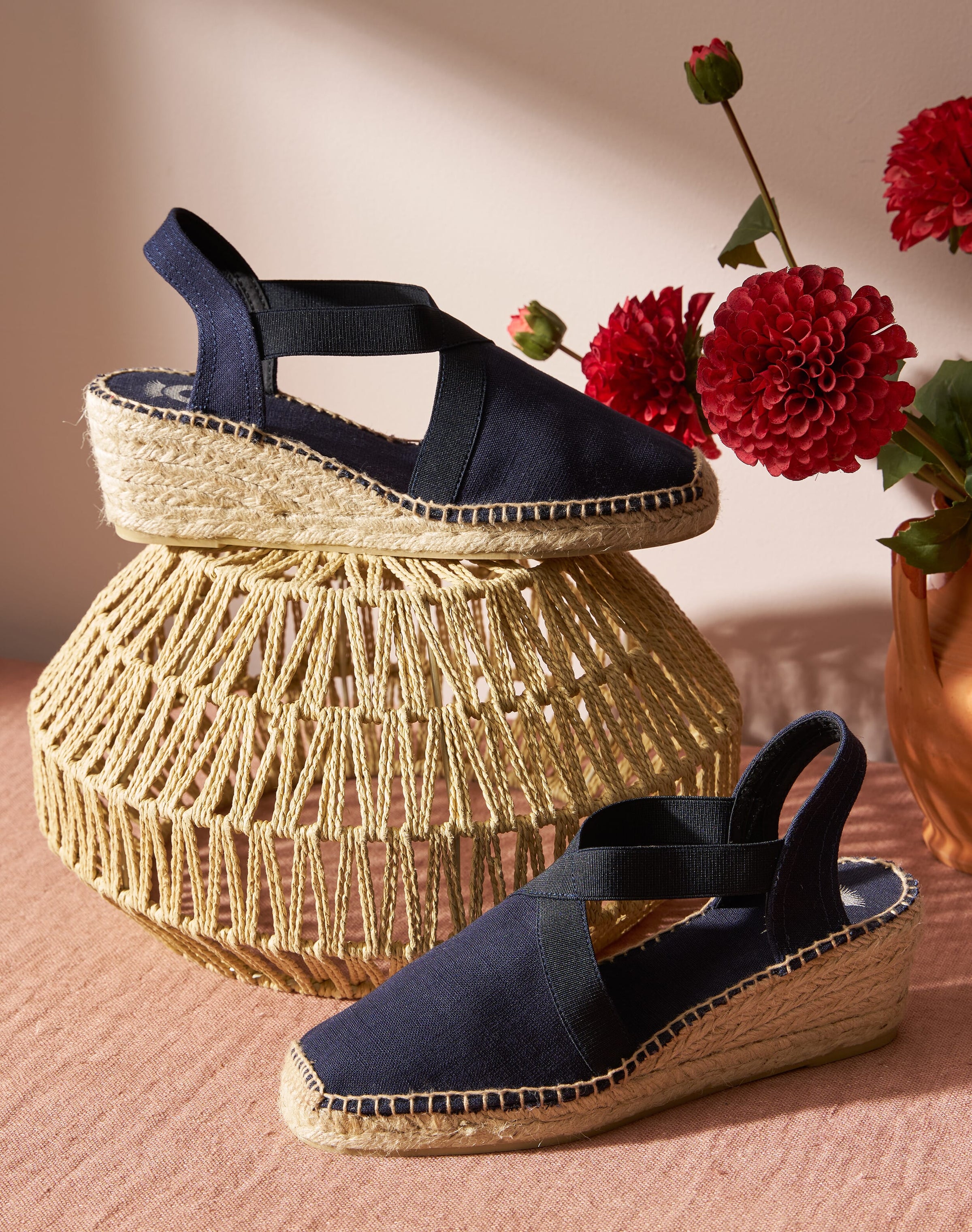 Linen Wedge Espadrilles