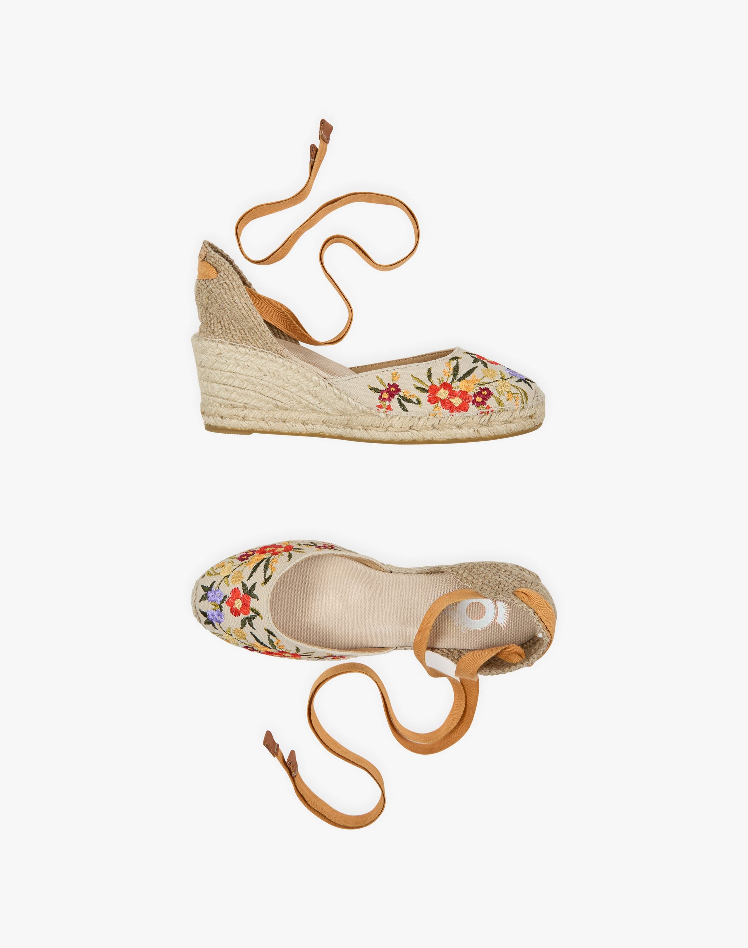 Lace Up Embroidered Espadrilles