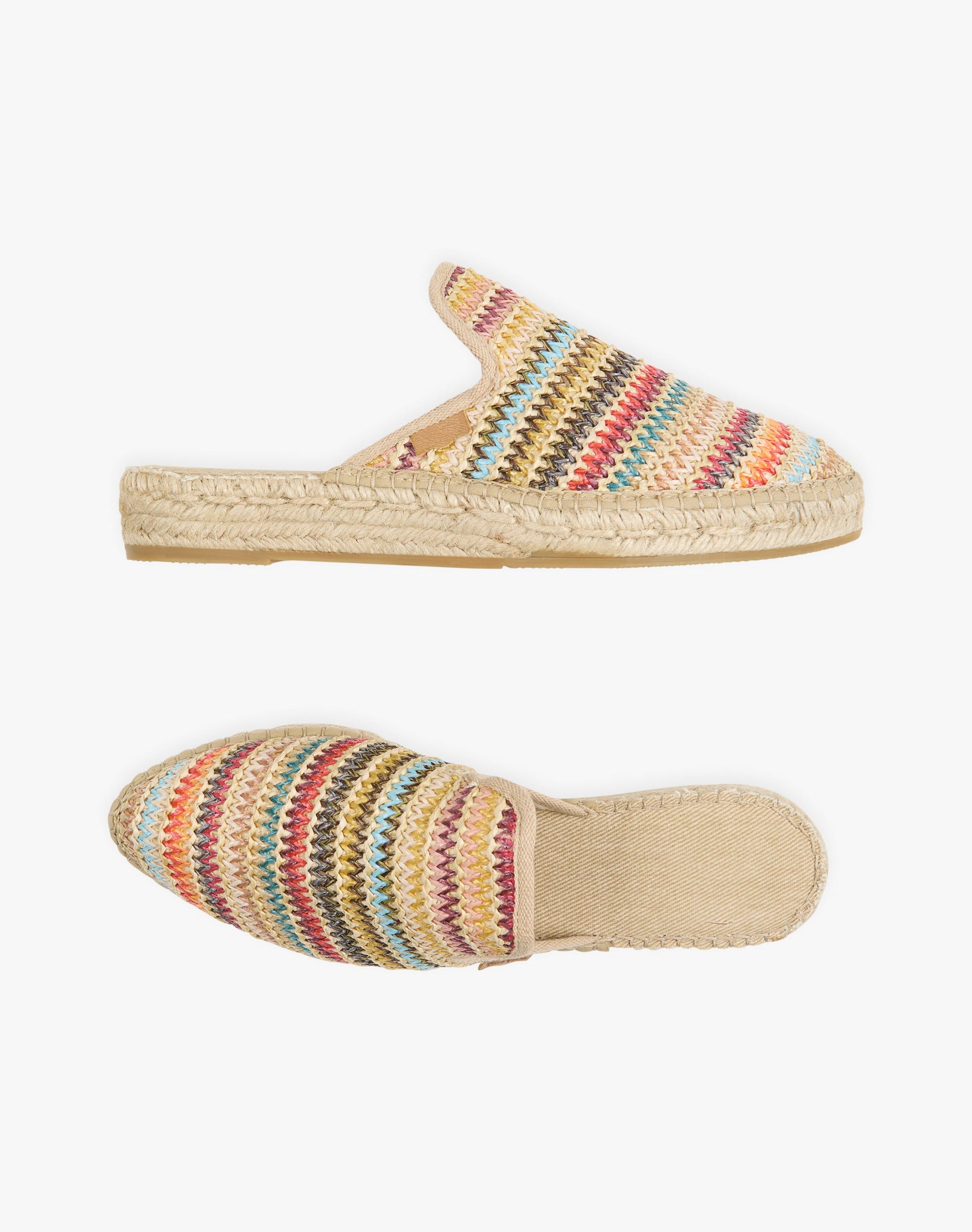 Raffia Stripe Mules