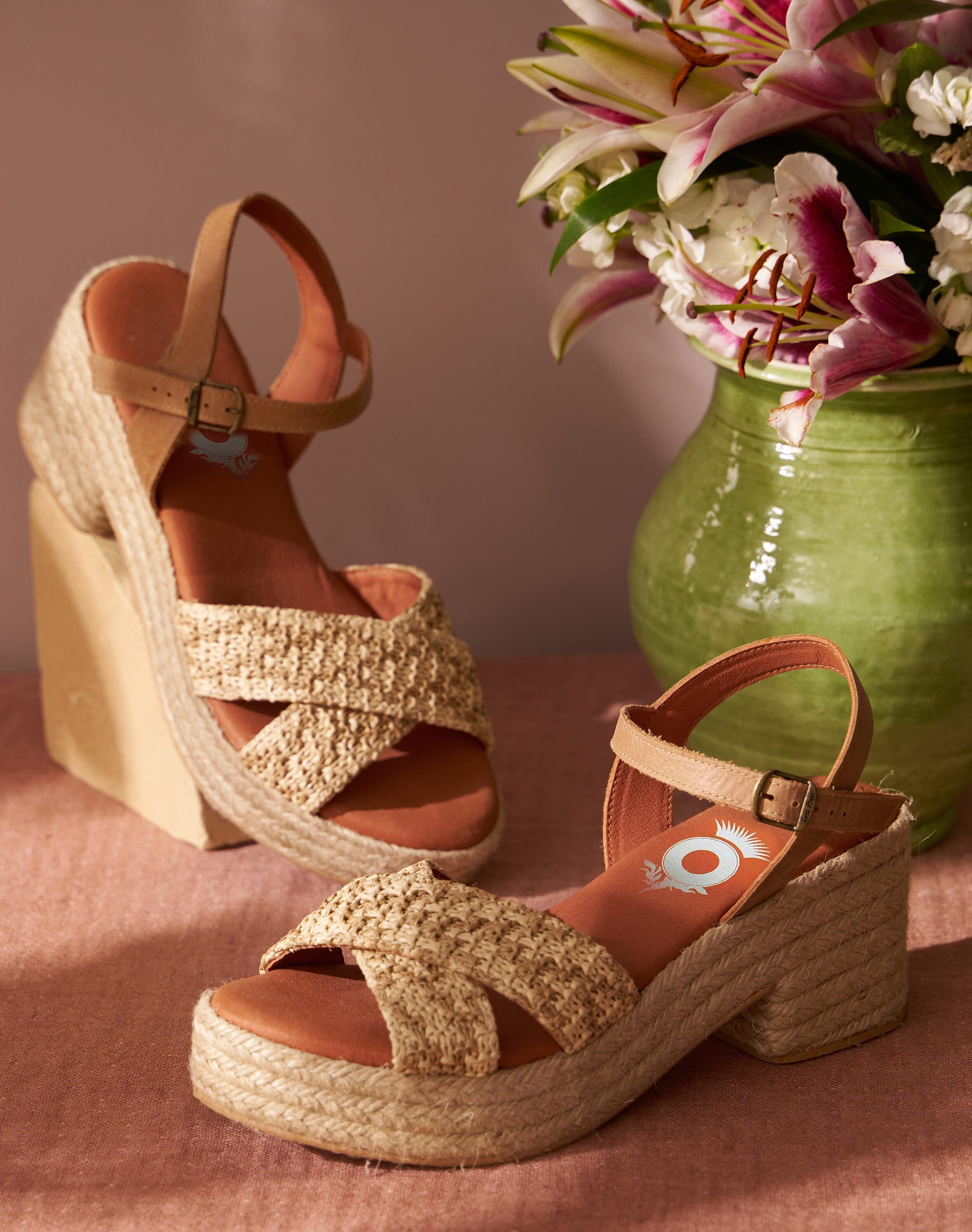 Raffia Block Heel Espadrilles