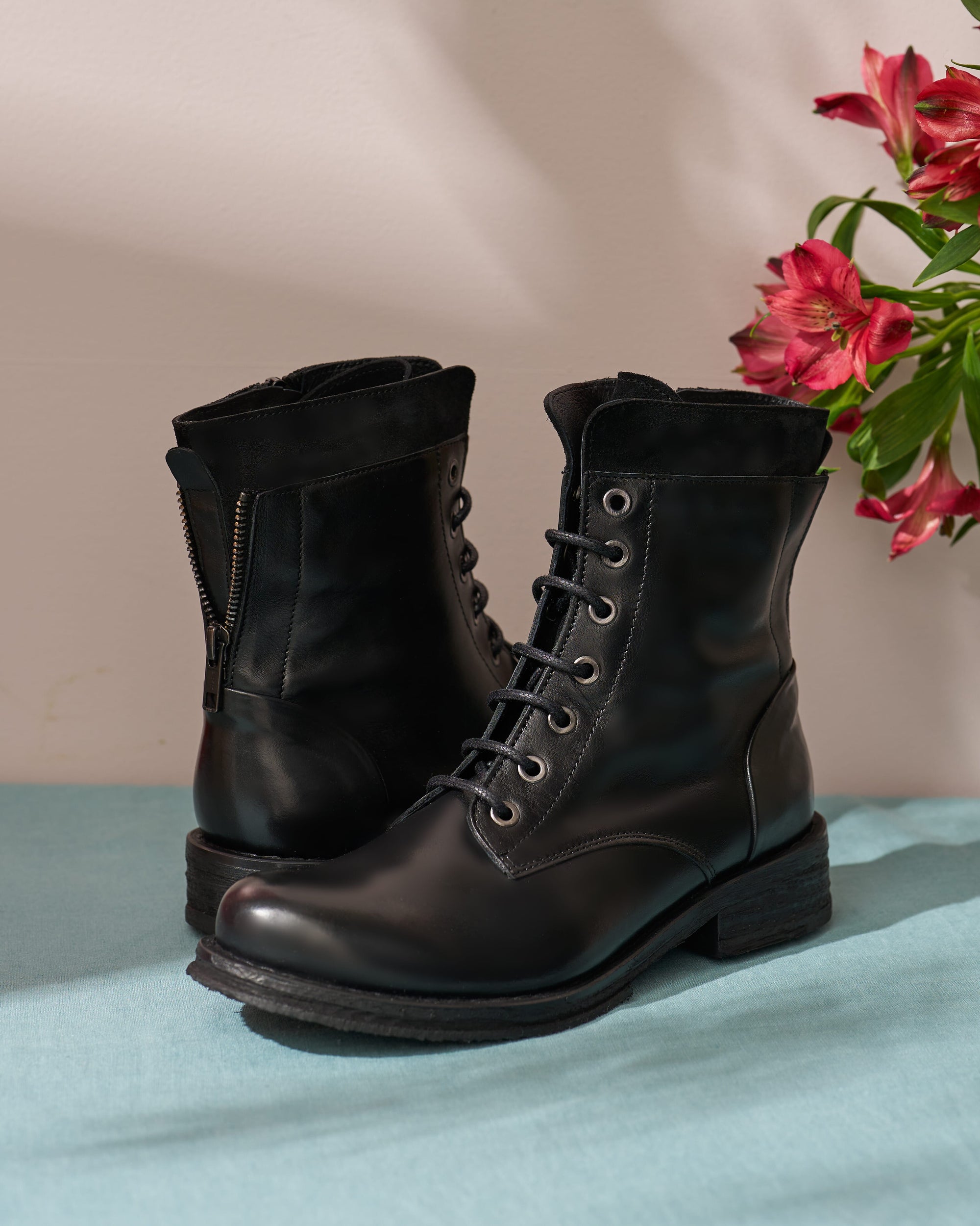 Leather Lace Up Boots