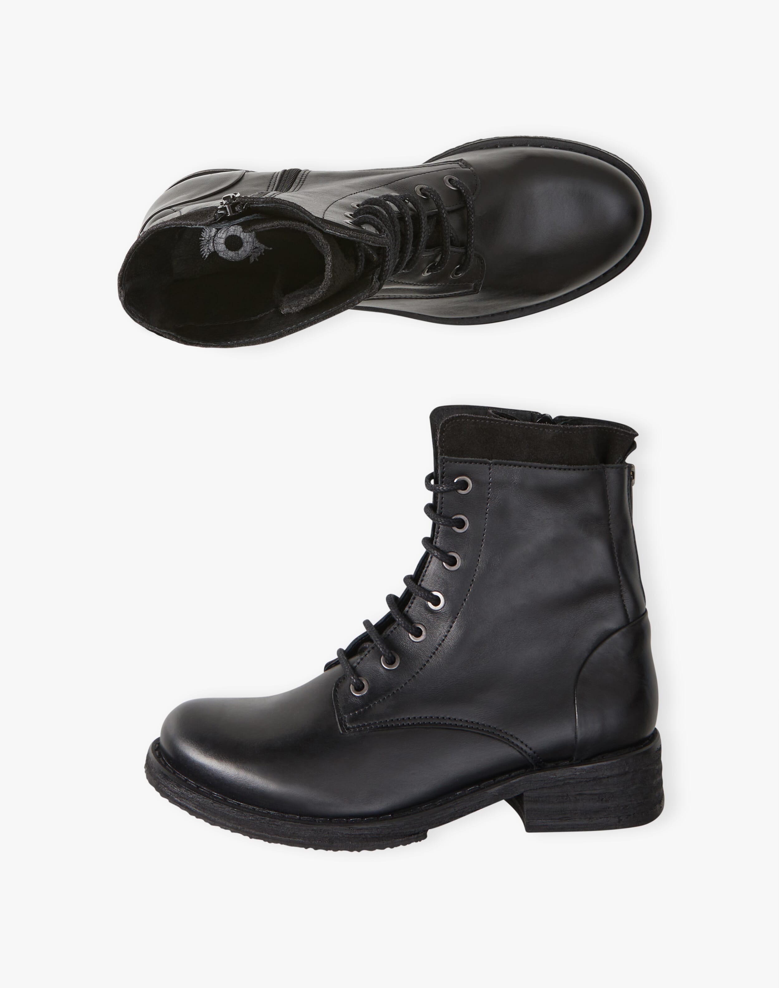 Leather Lace Up Boots