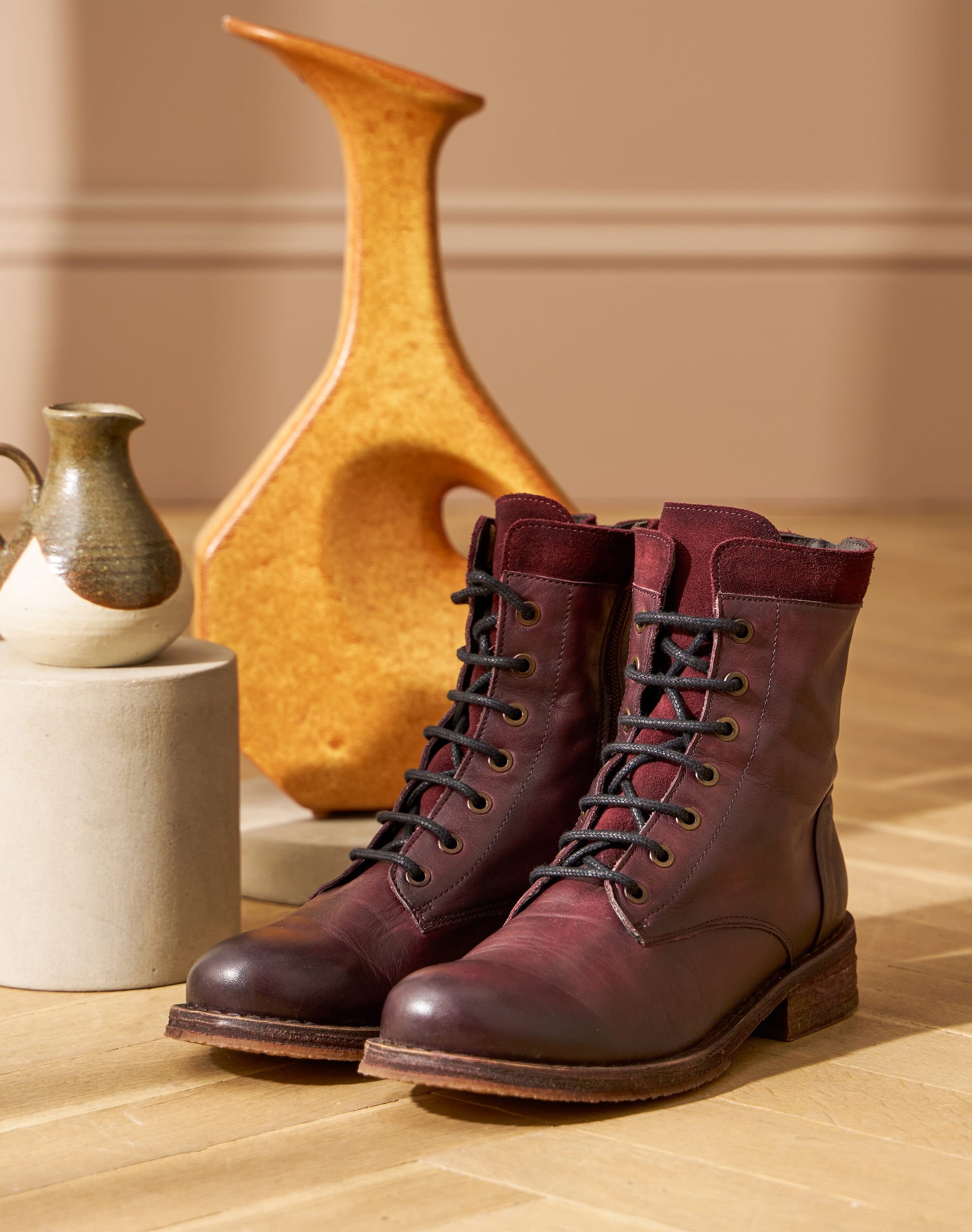 Leather Lace Up Boots