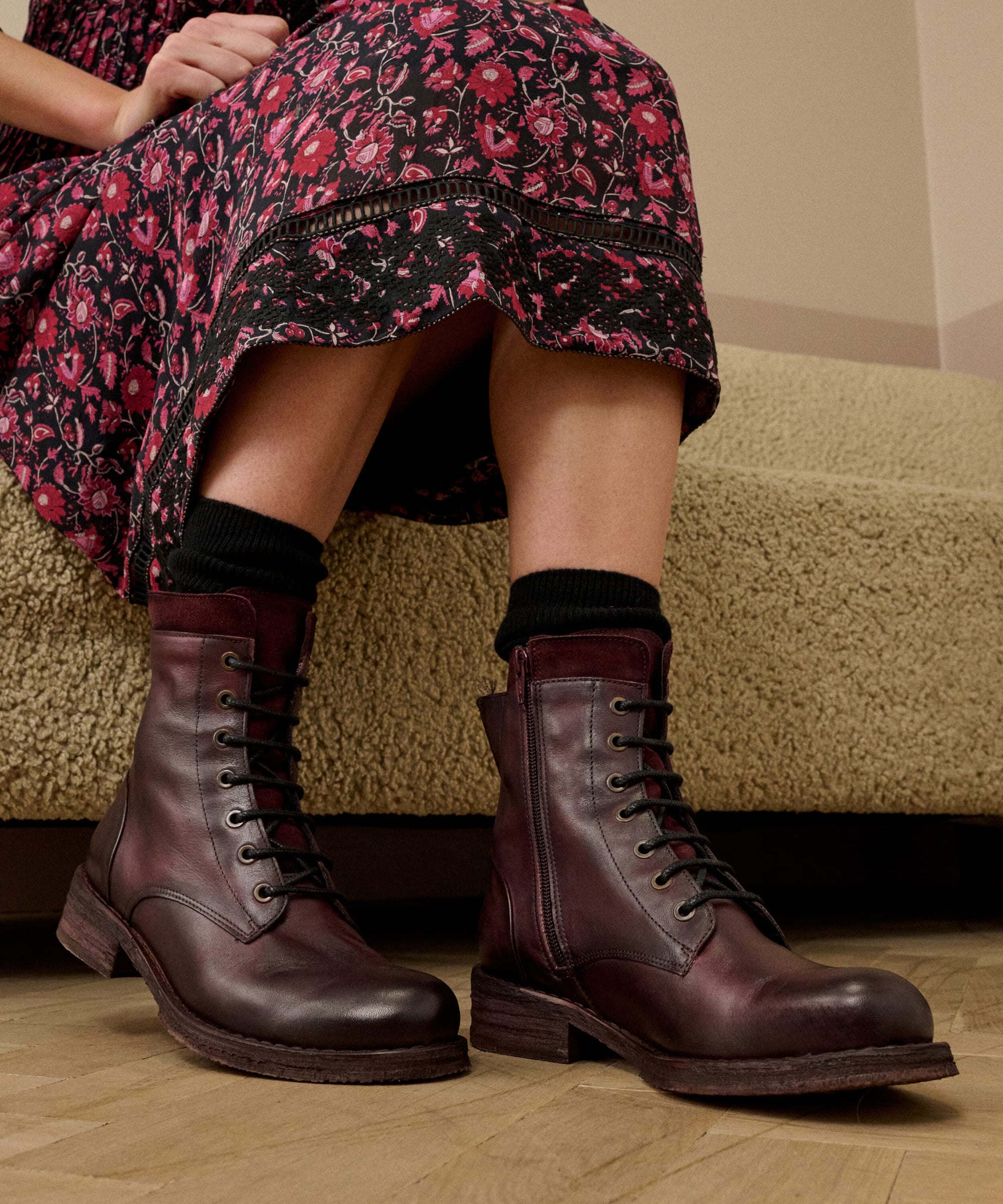 Leather Lace Up Boots