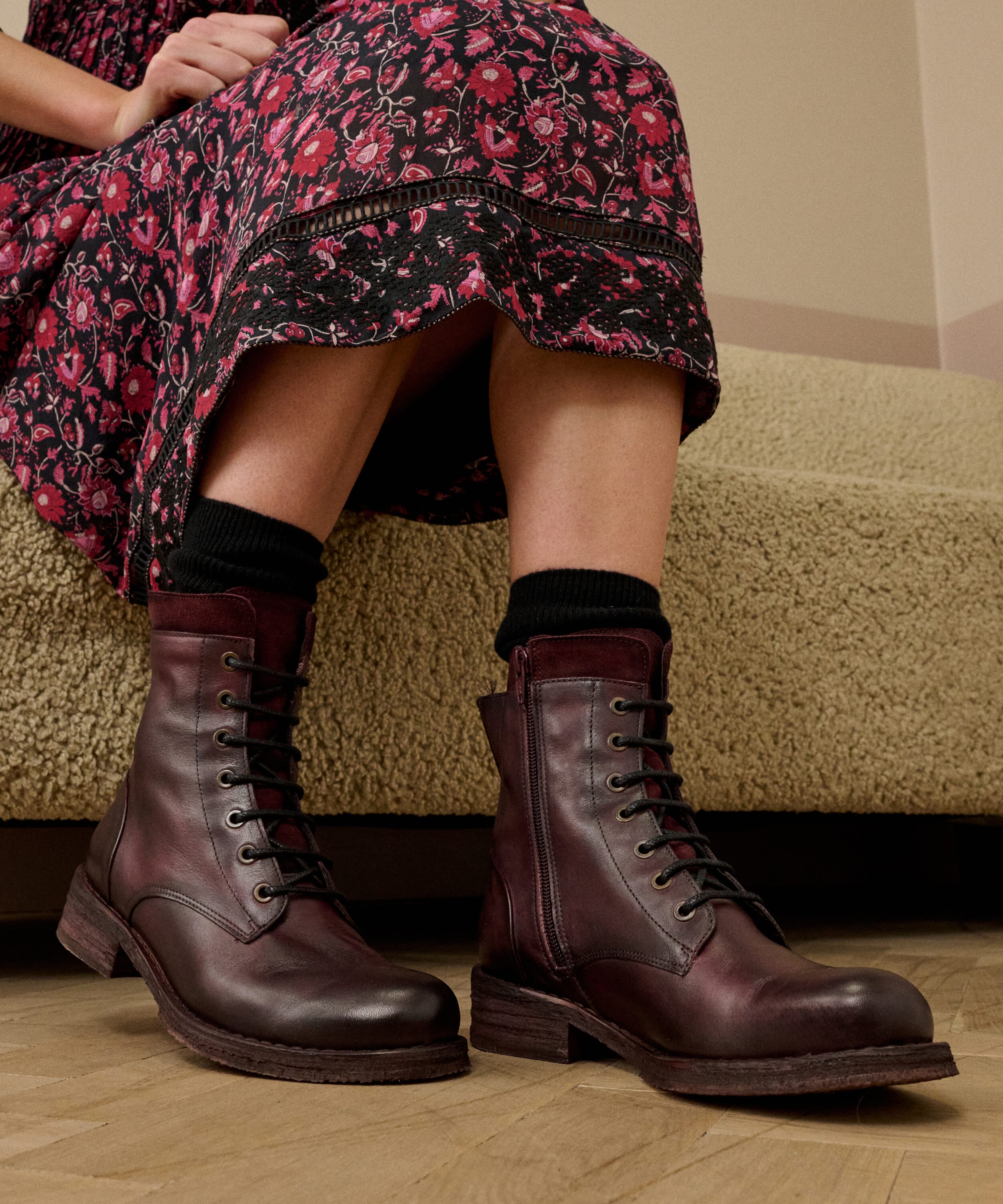 Leather Lace Up Boots