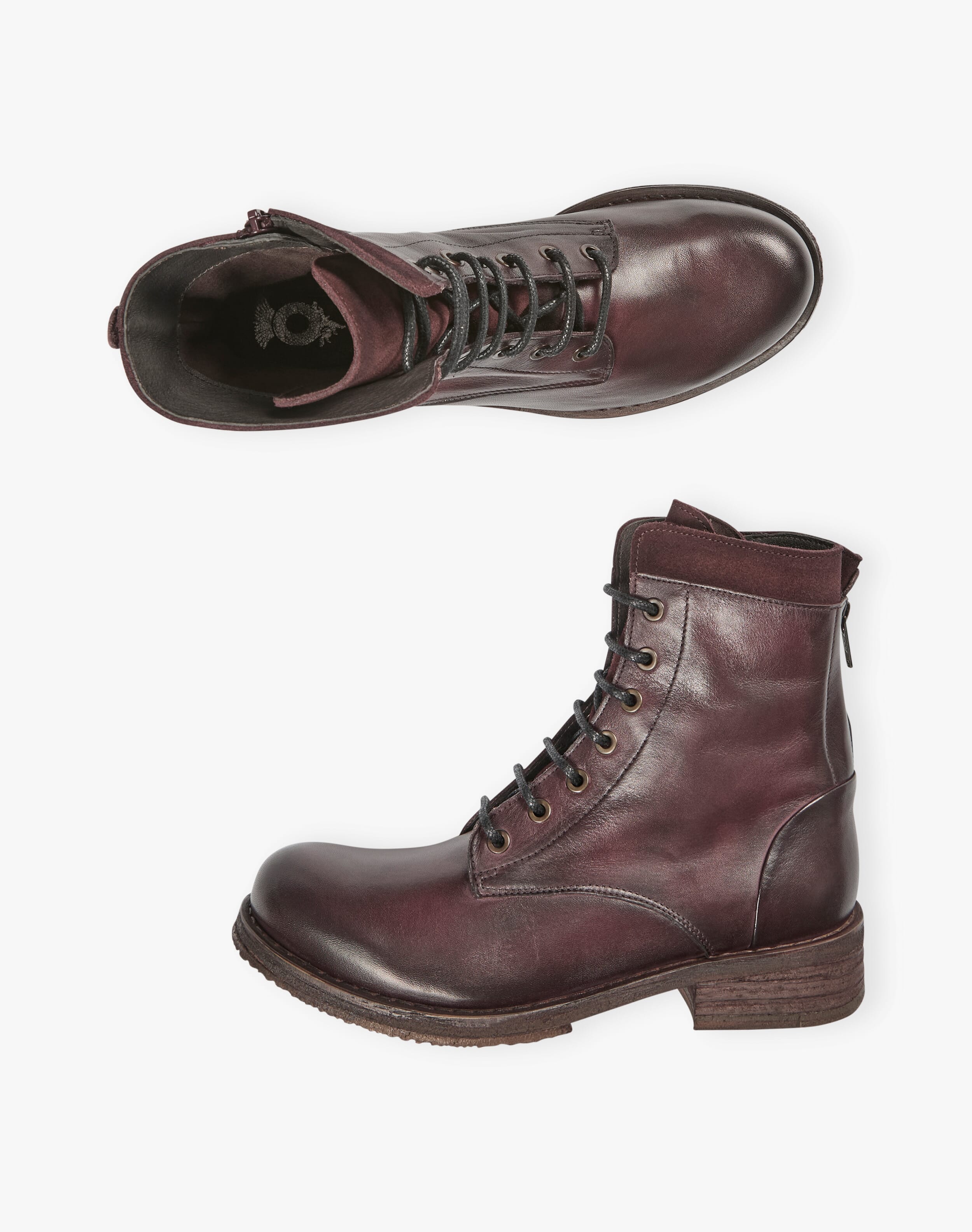 Leather Lace Up Boots