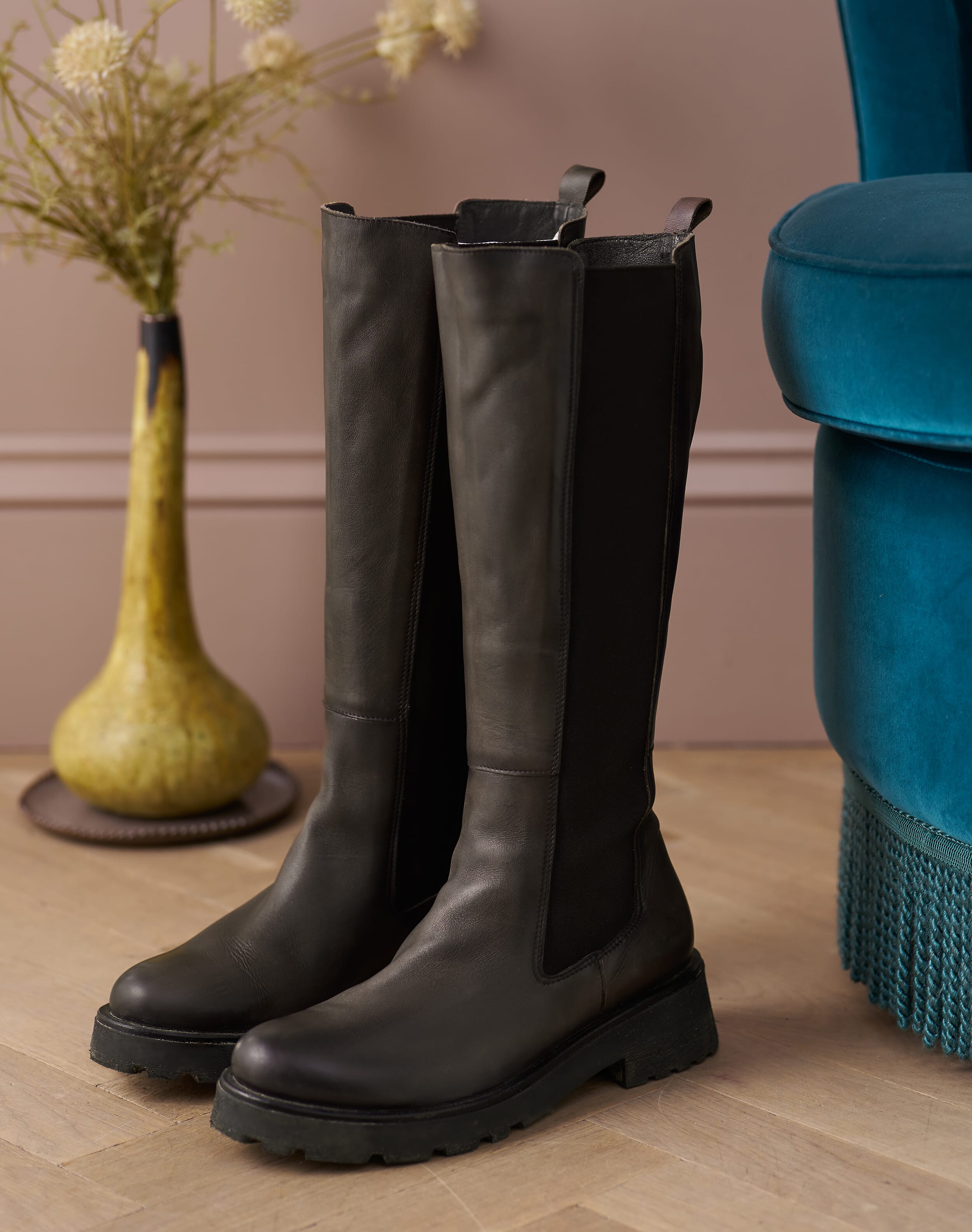 Leather Knee High Boots