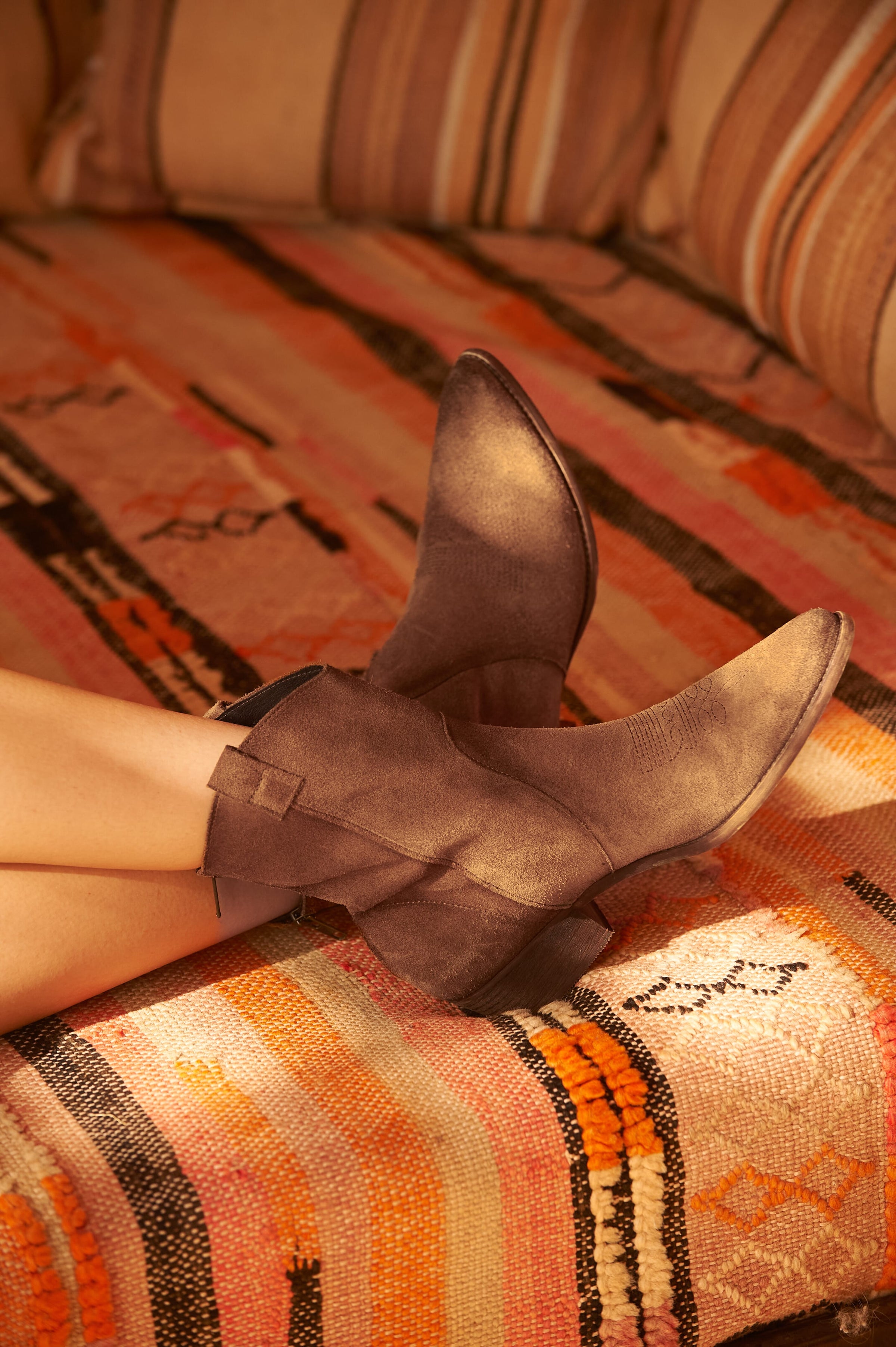 Suede Western Ankle Boots
