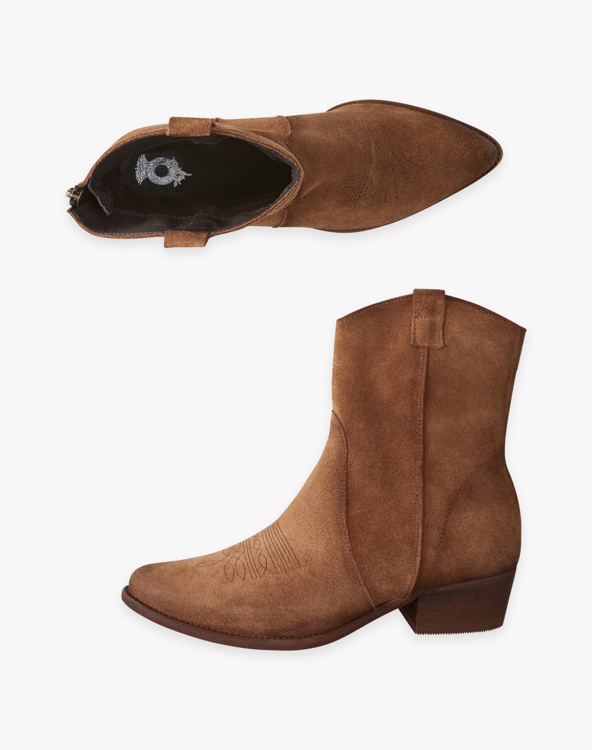 Suede Western Ankle Boots