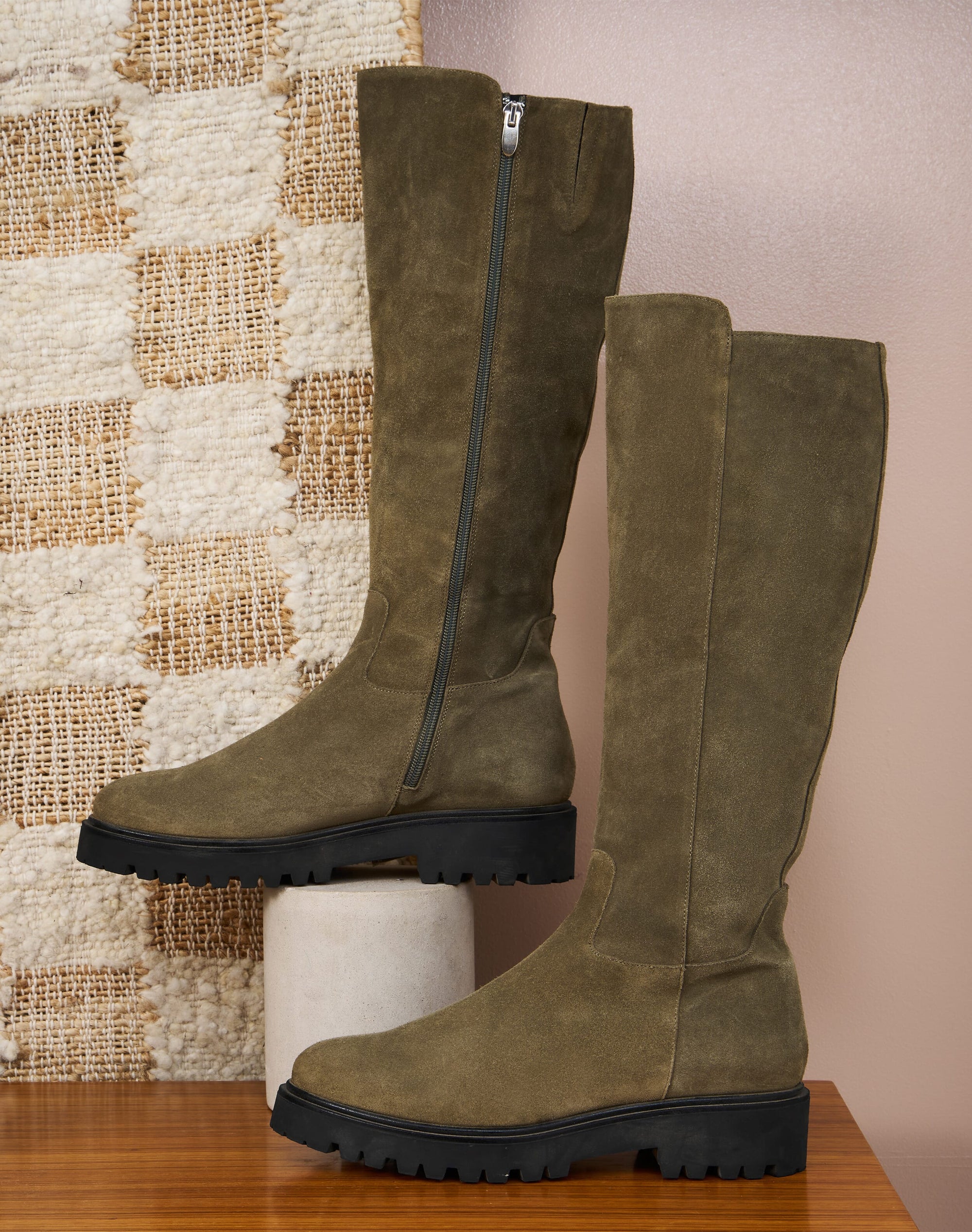 Suede Knee High Boots