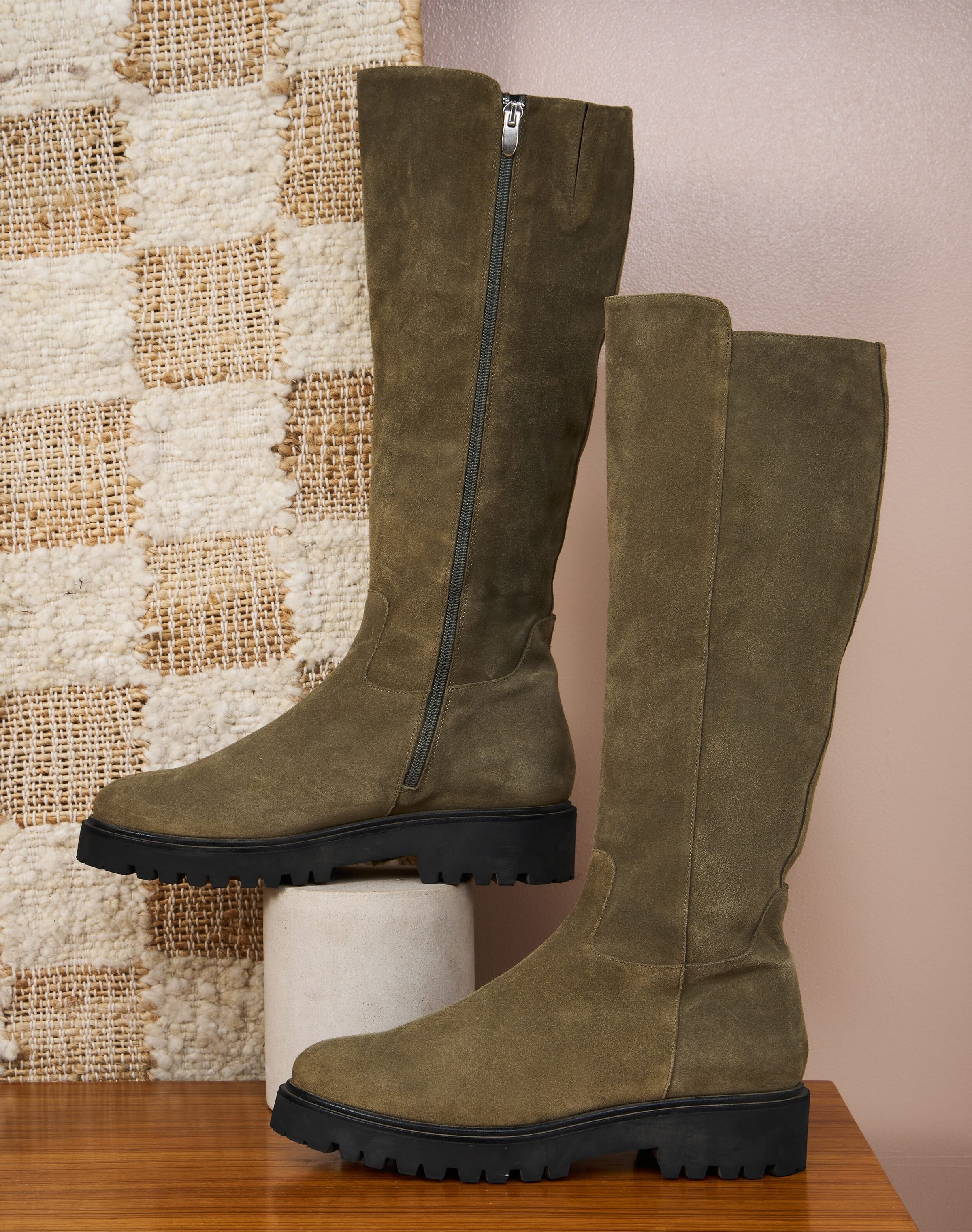 Suede Knee High Boots