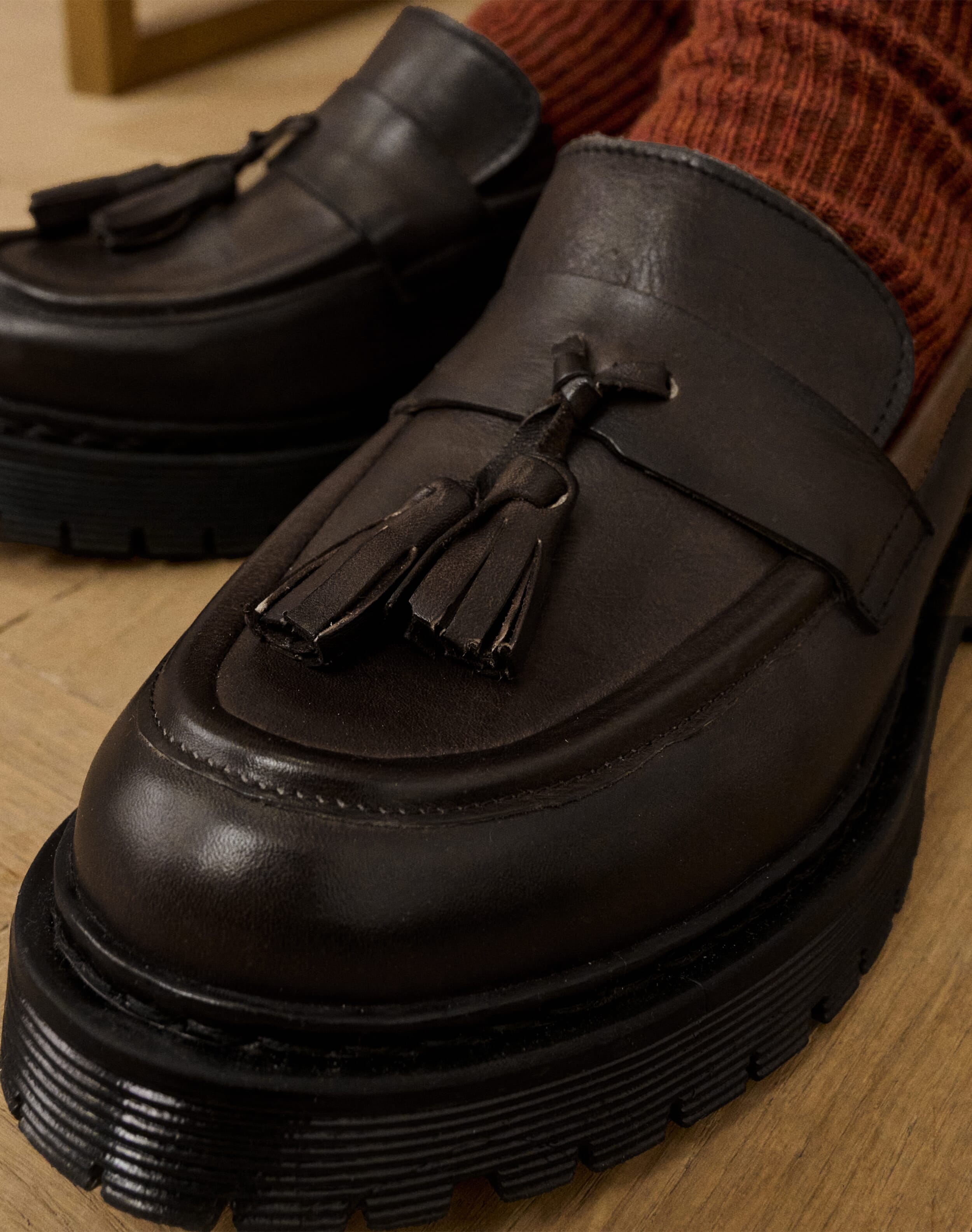 Leather Tassel Loafers