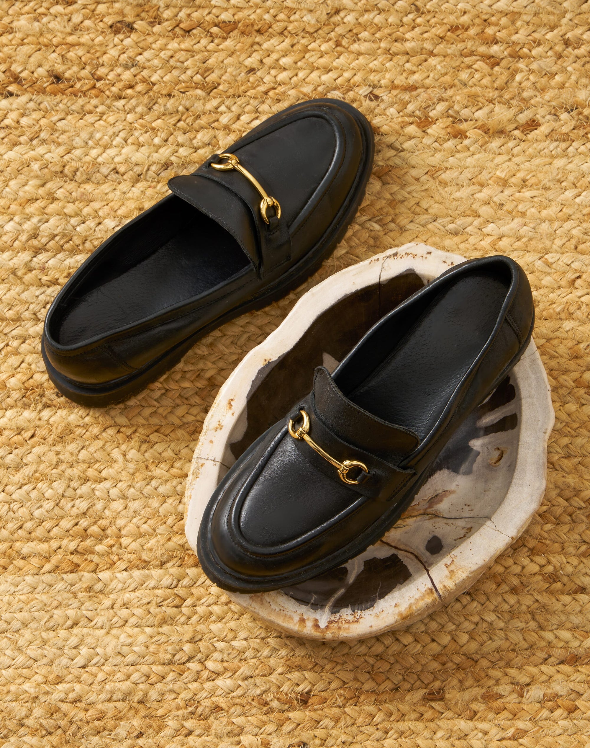 Leather Buckle Loafers