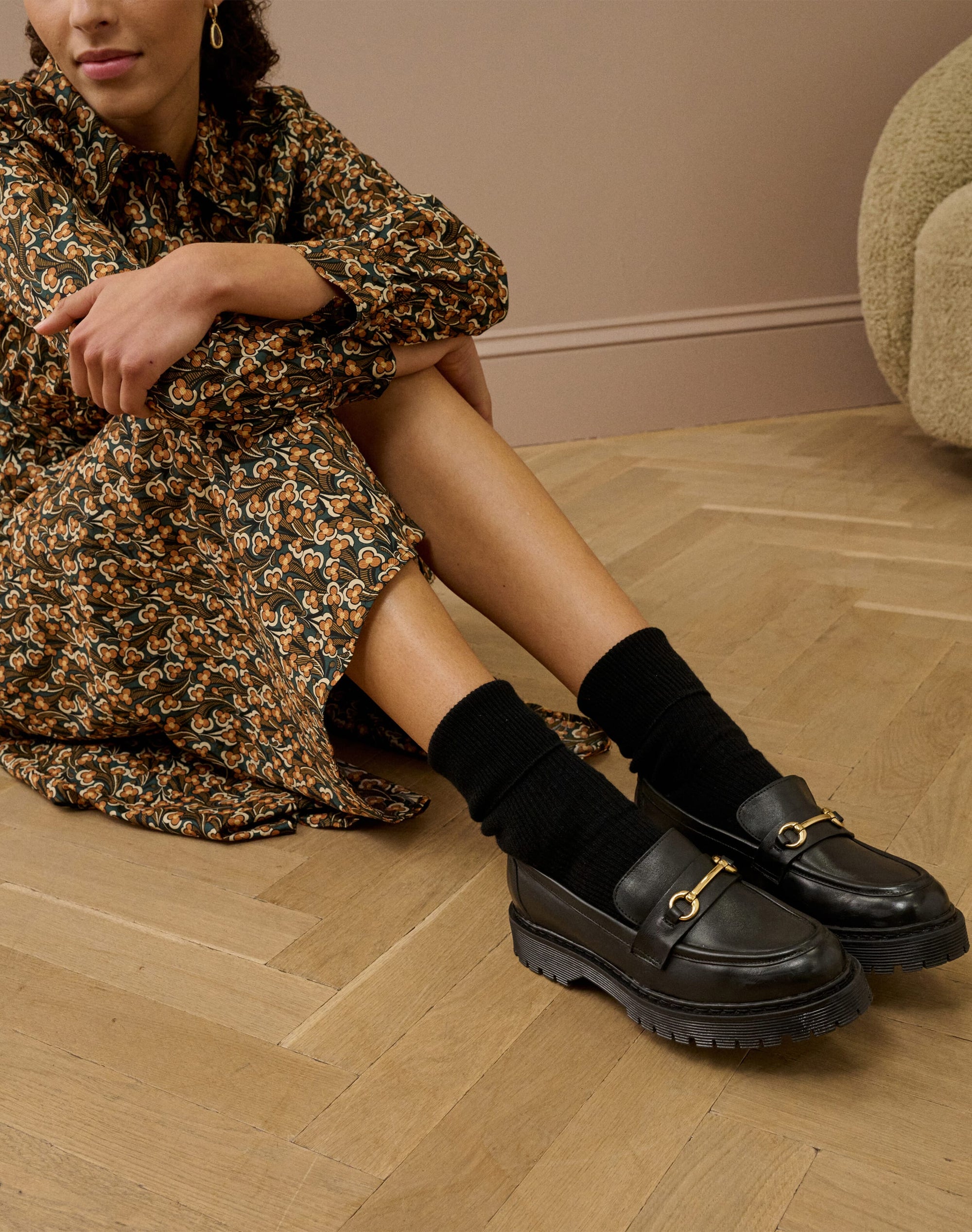 Leather Buckle Loafers