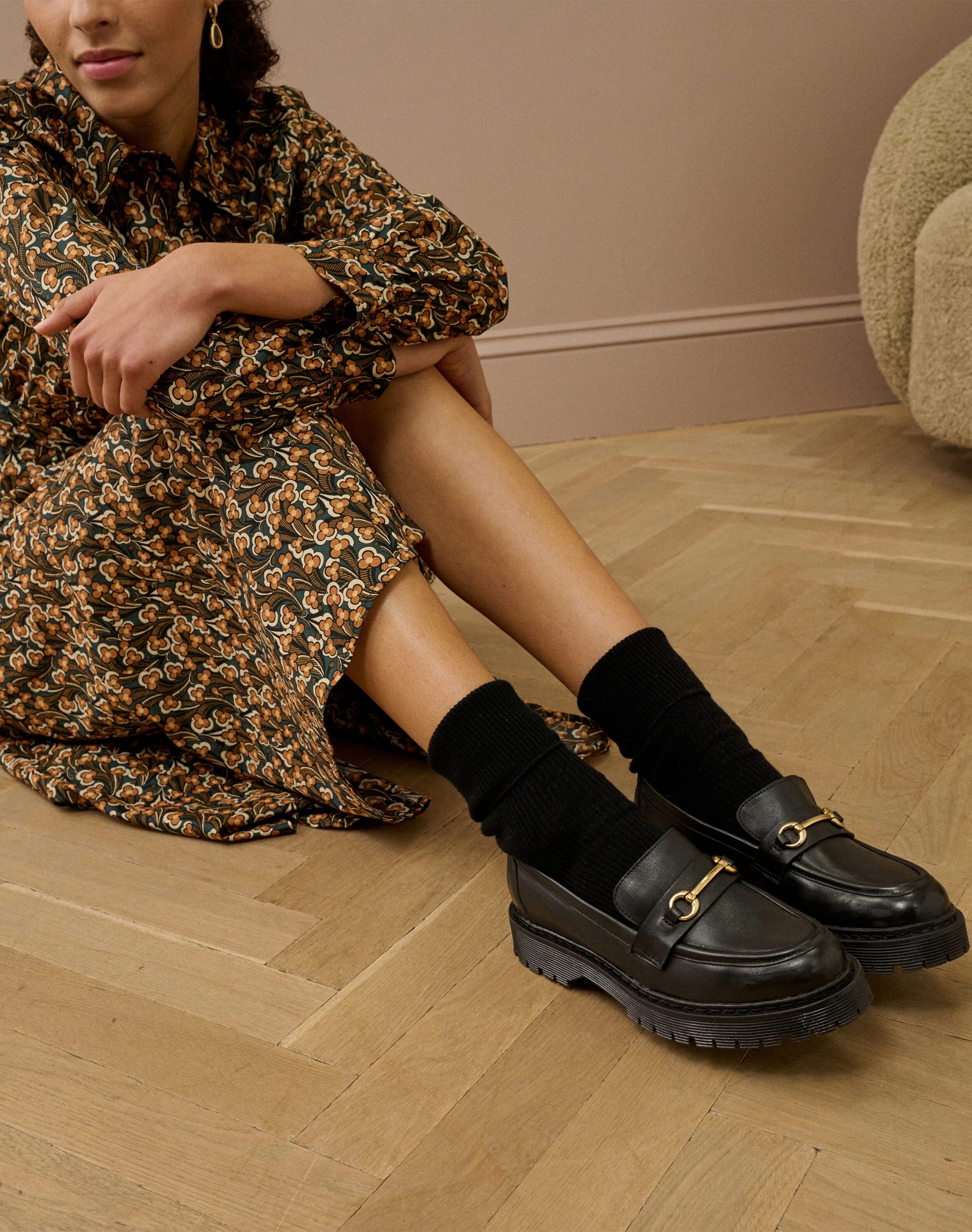 Leather Buckle Loafers