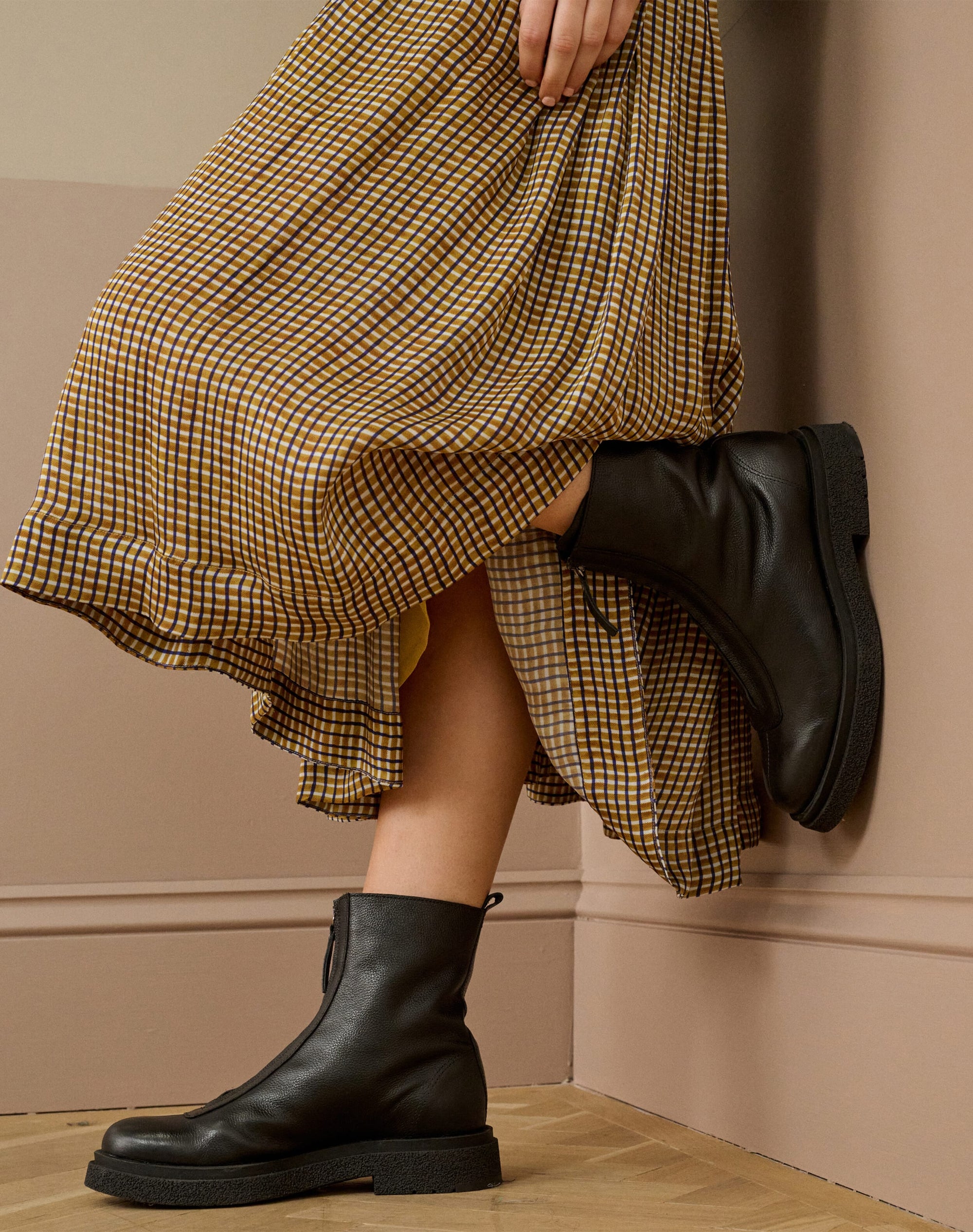 Leather Zip Front Boots