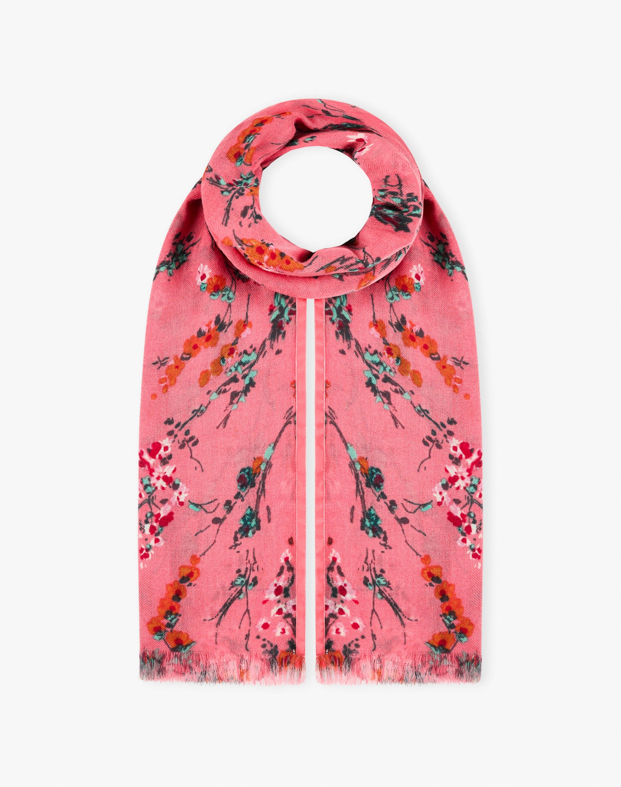 Velvet Trim Botanic Wool Stole