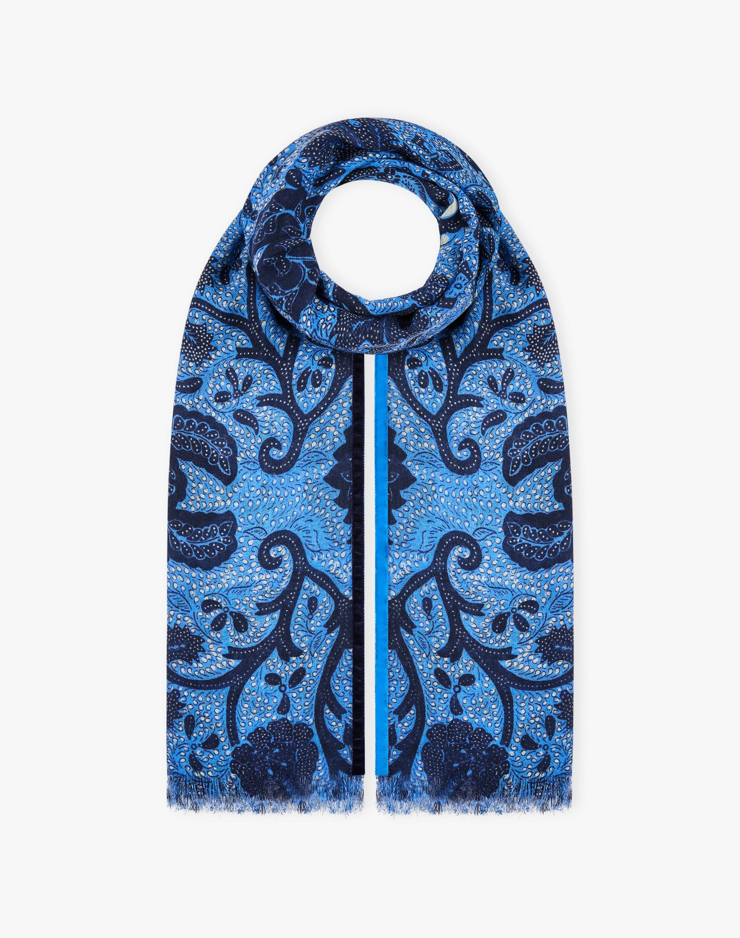 Velvet Trim Botanic Wool Stole