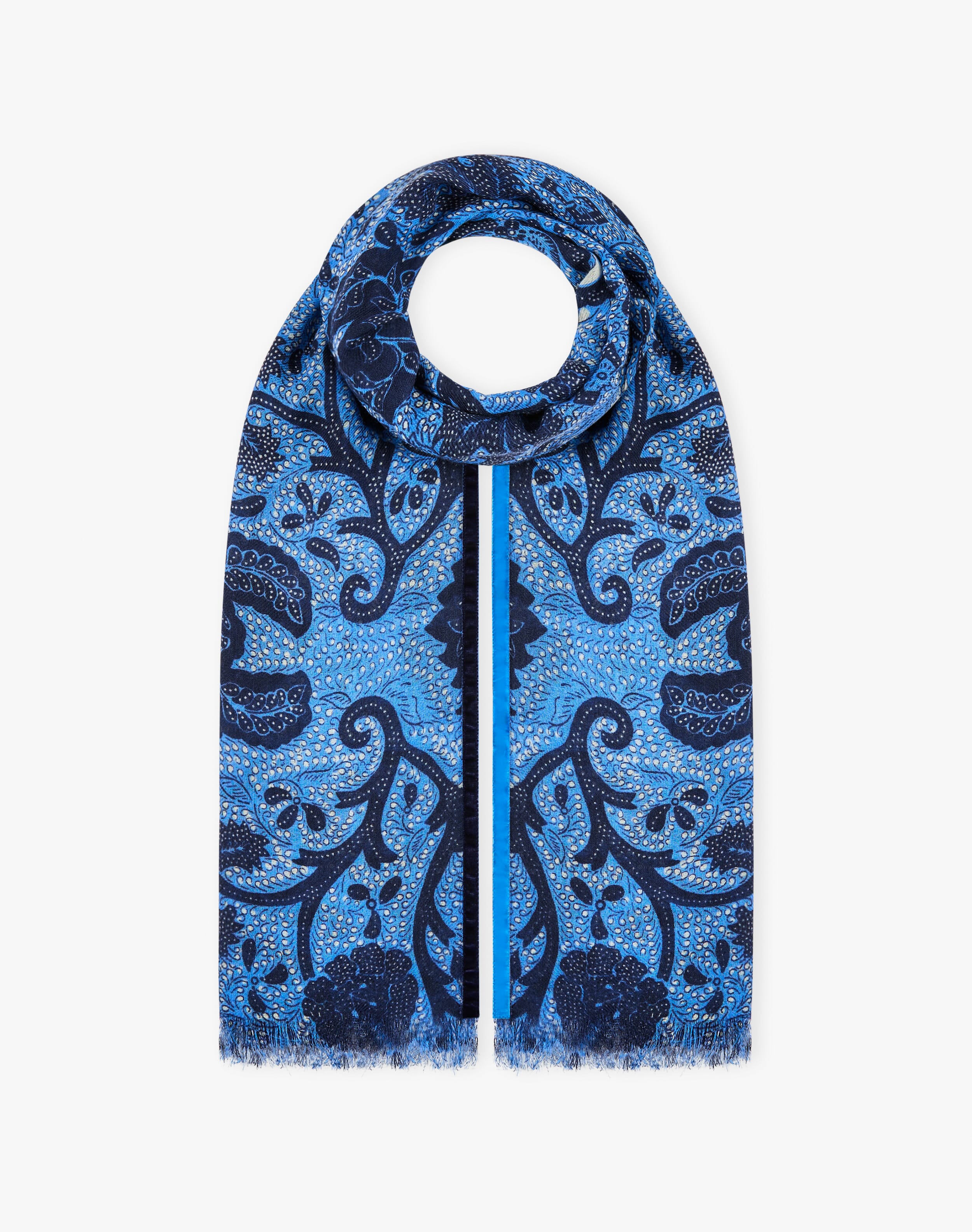 Velvet Trim Botanic Wool Stole