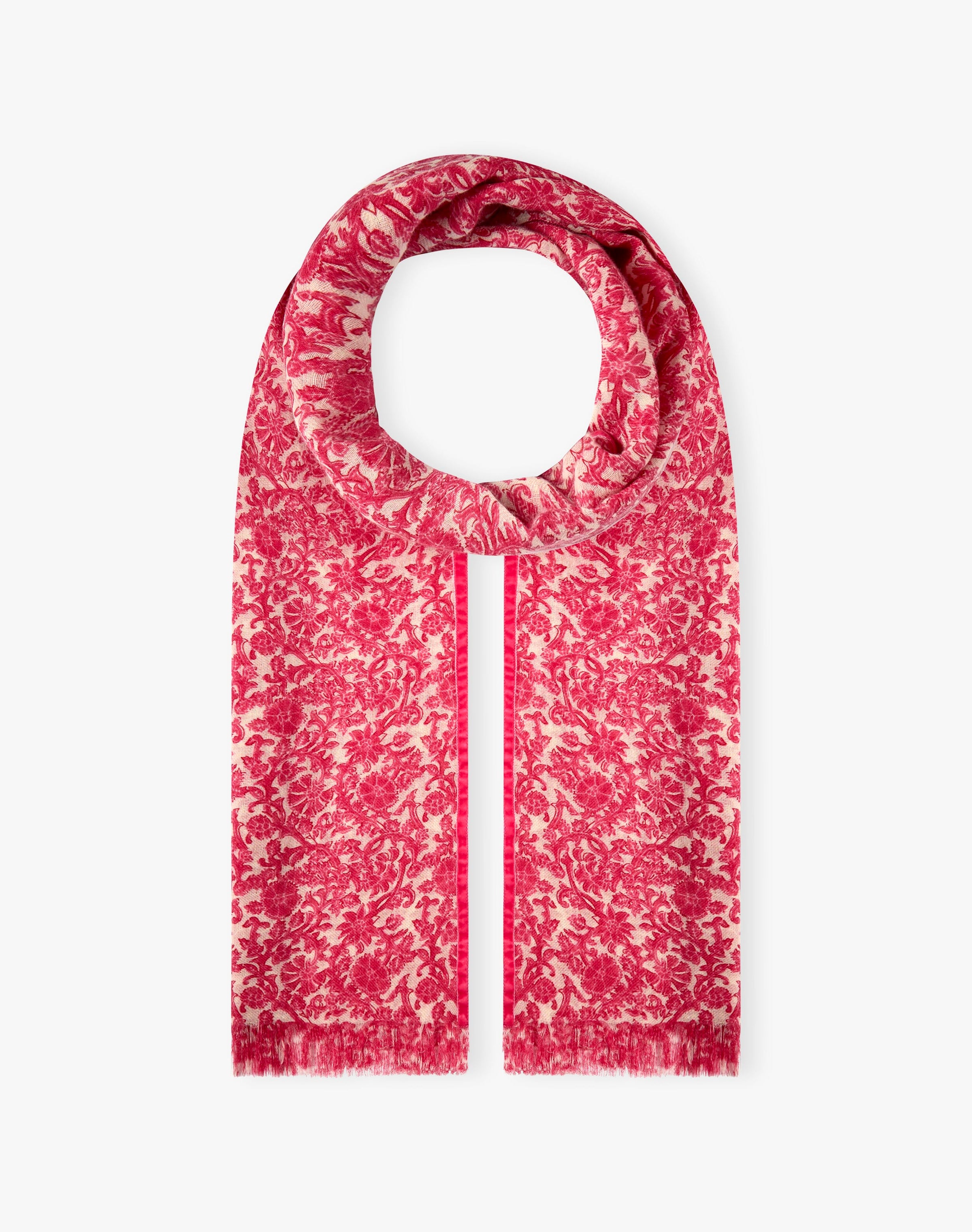 Velvet Trim Botanic Wool Stole