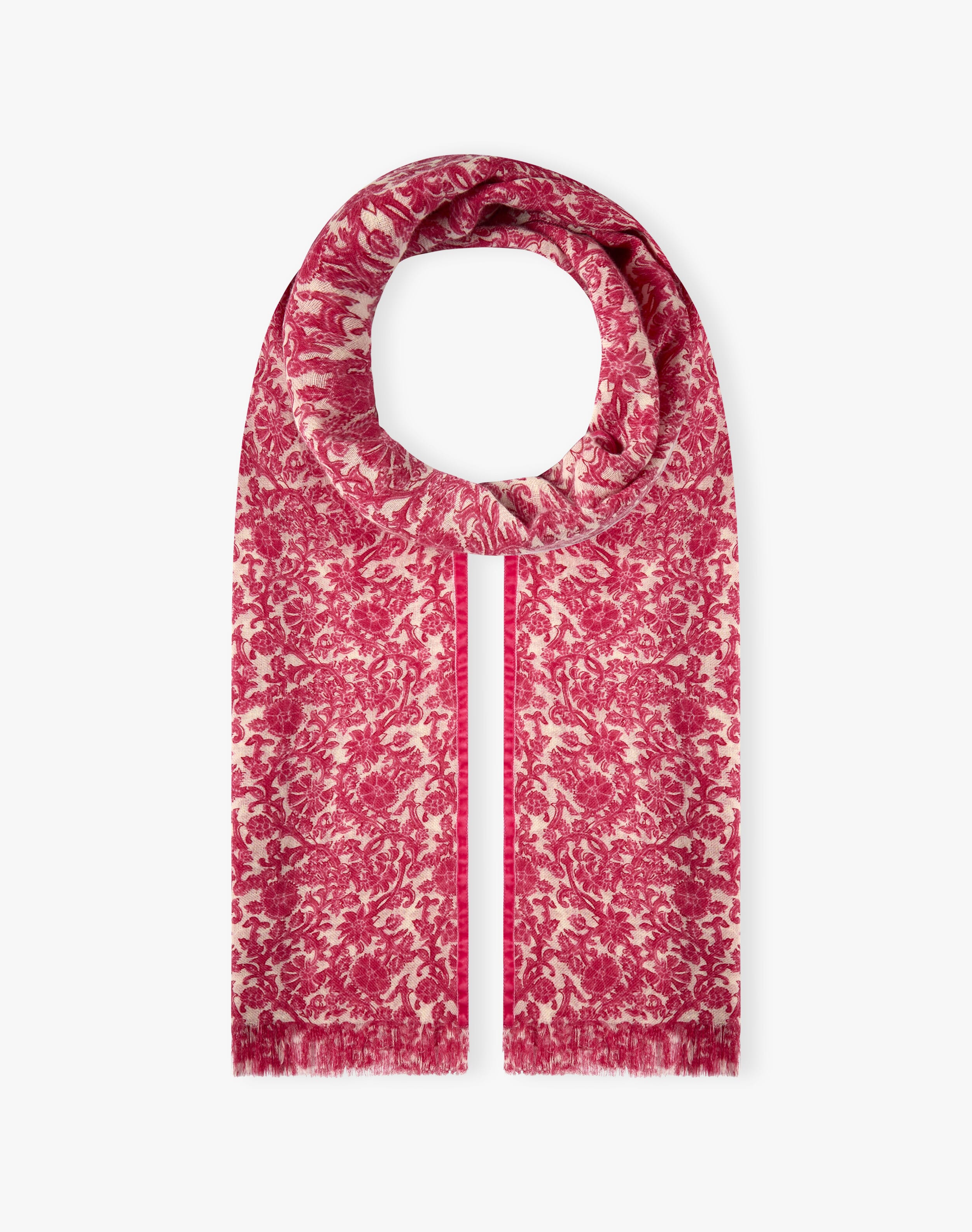 Velvet Trim Botanic Wool Stole