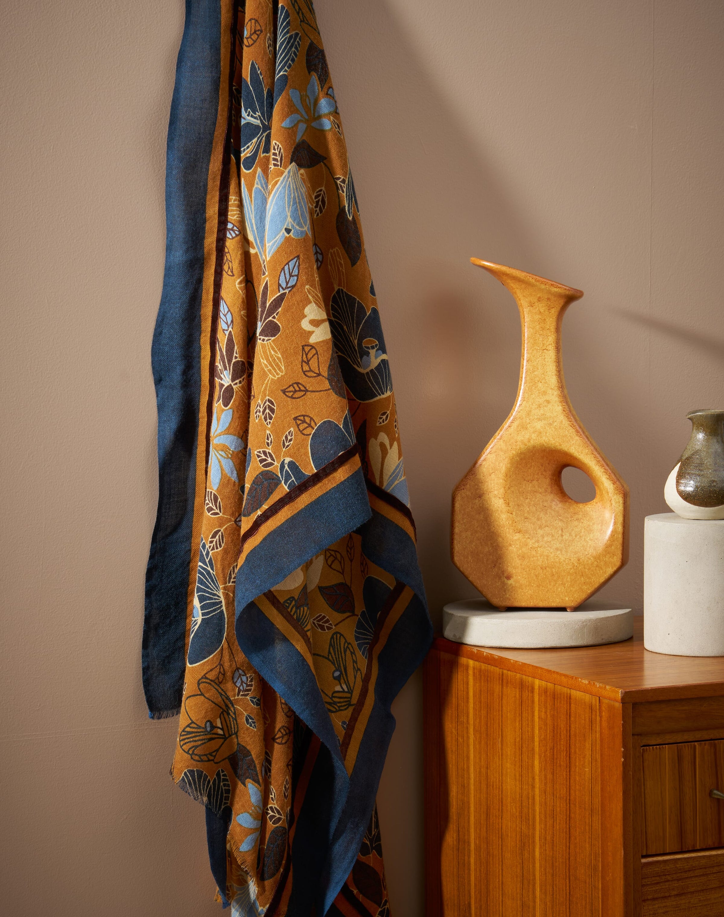 Wool Floral Print Stole