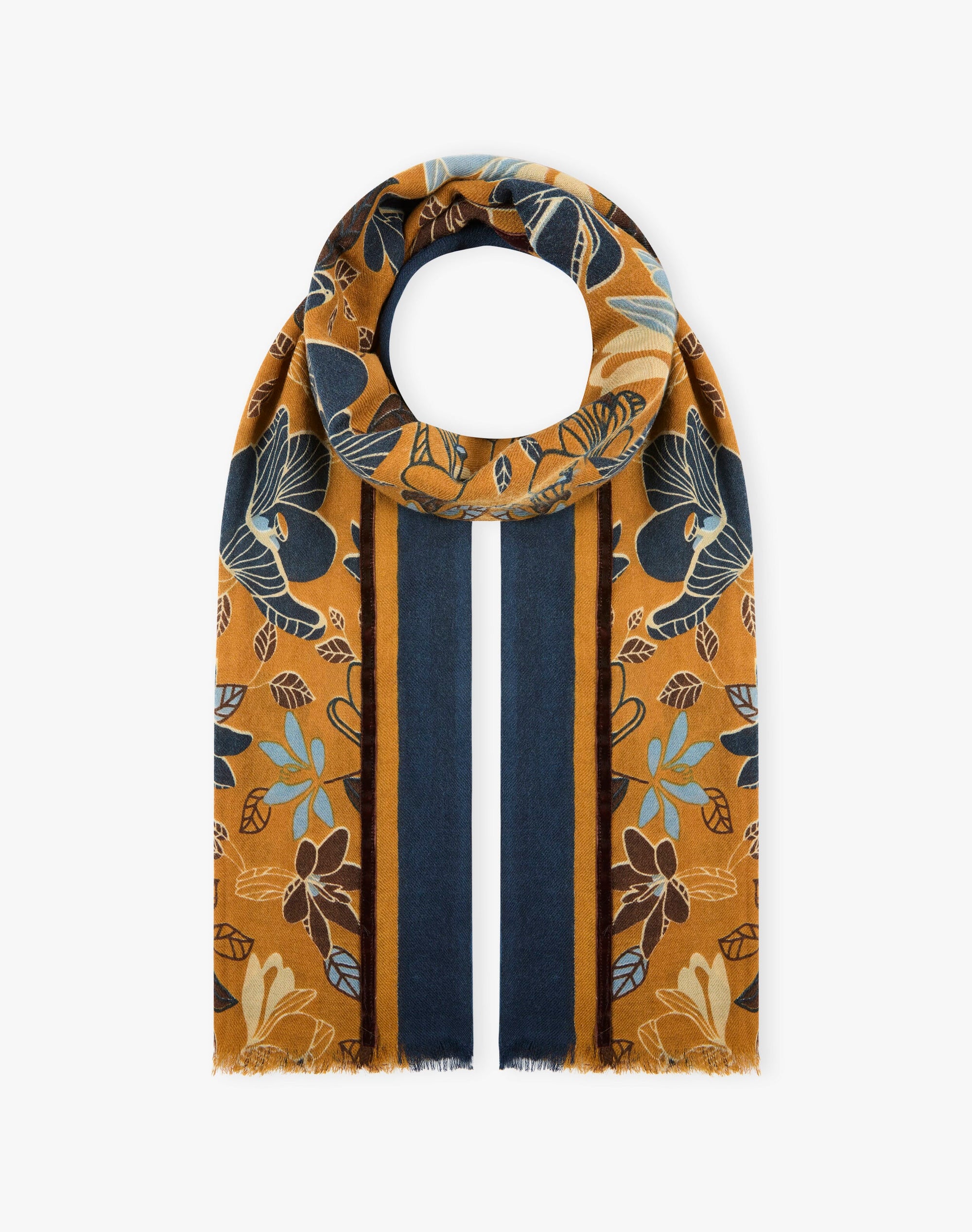 Wool Floral Print Stole