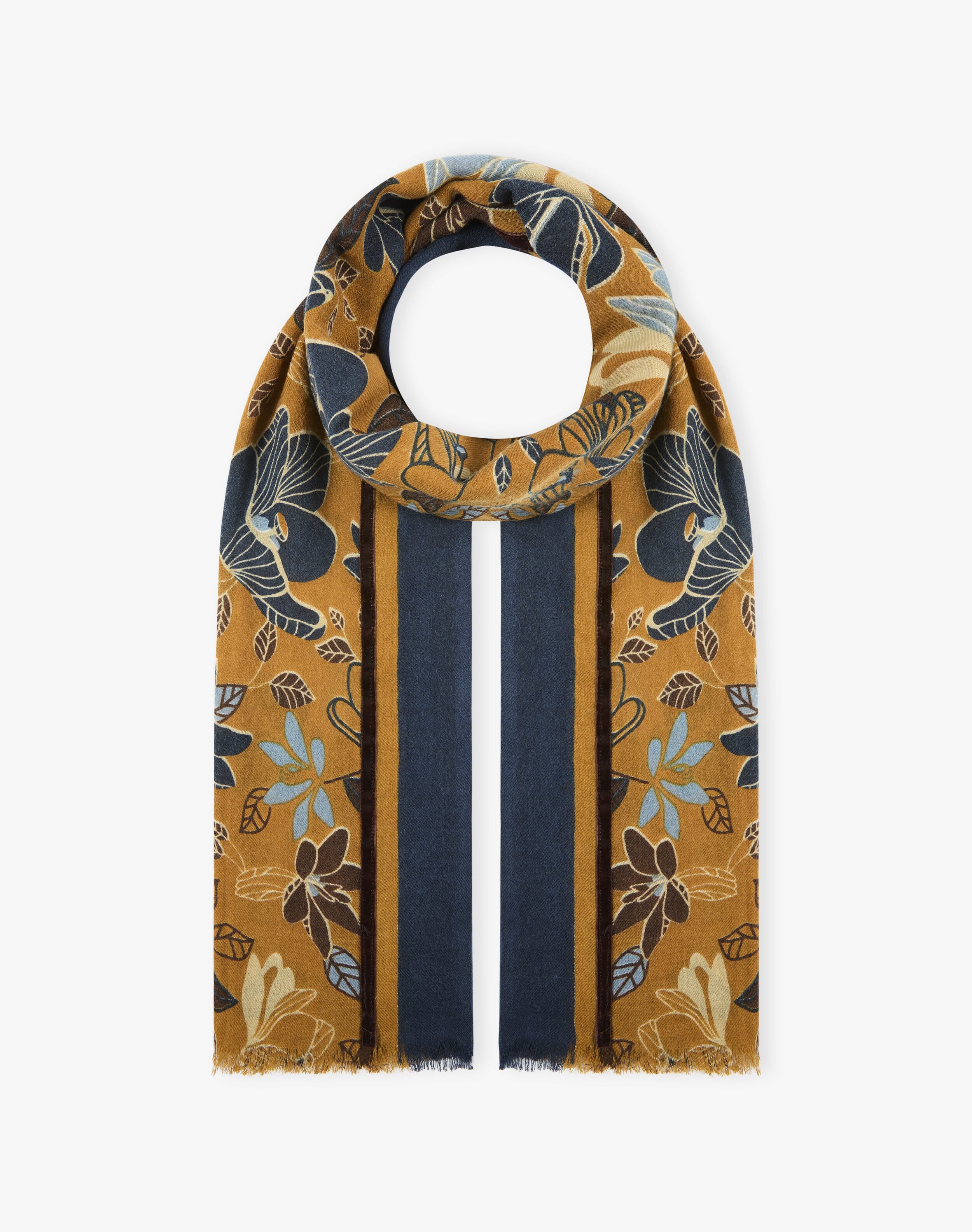 Wool Floral Print Stole