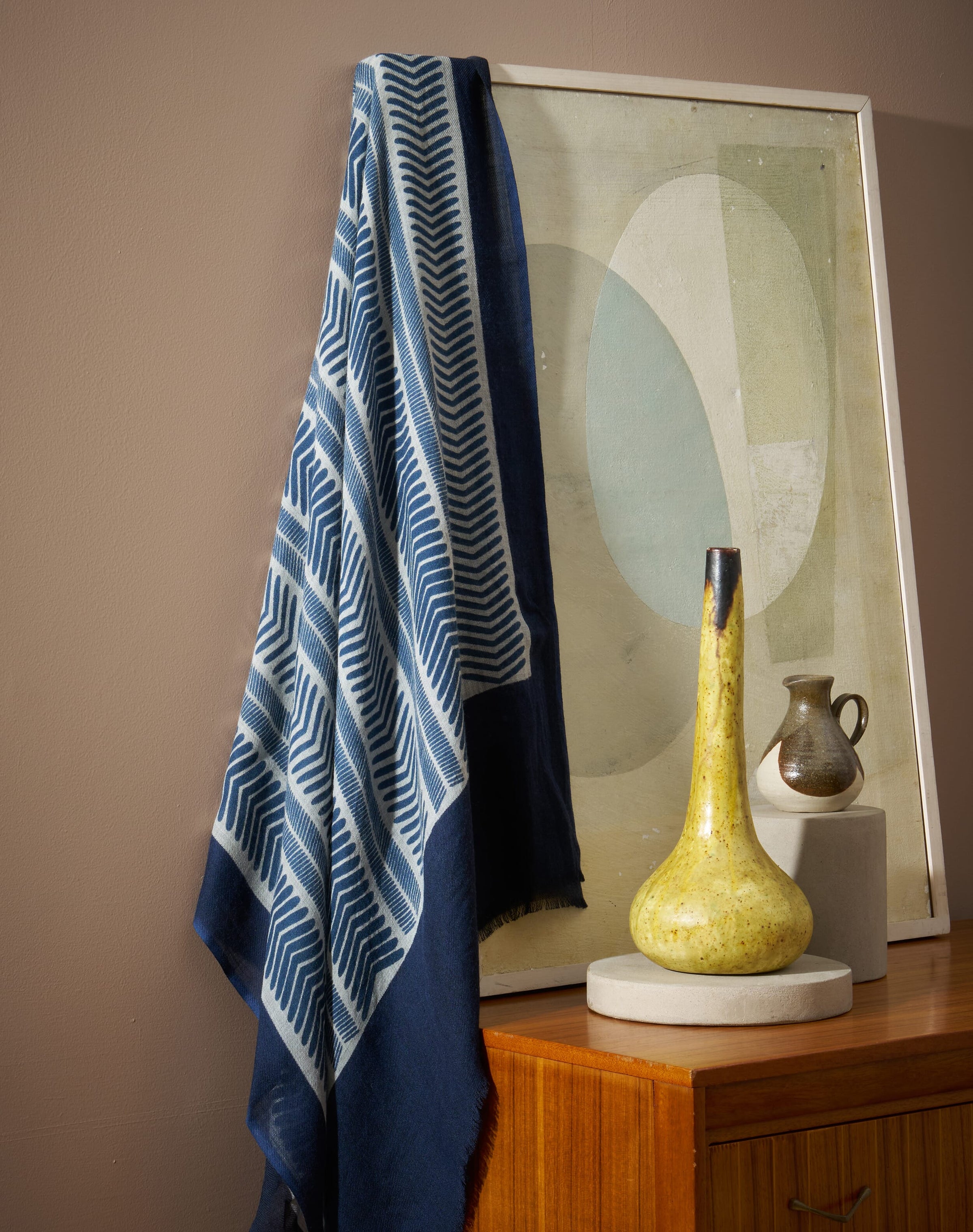 Wool Geometric Print Stole