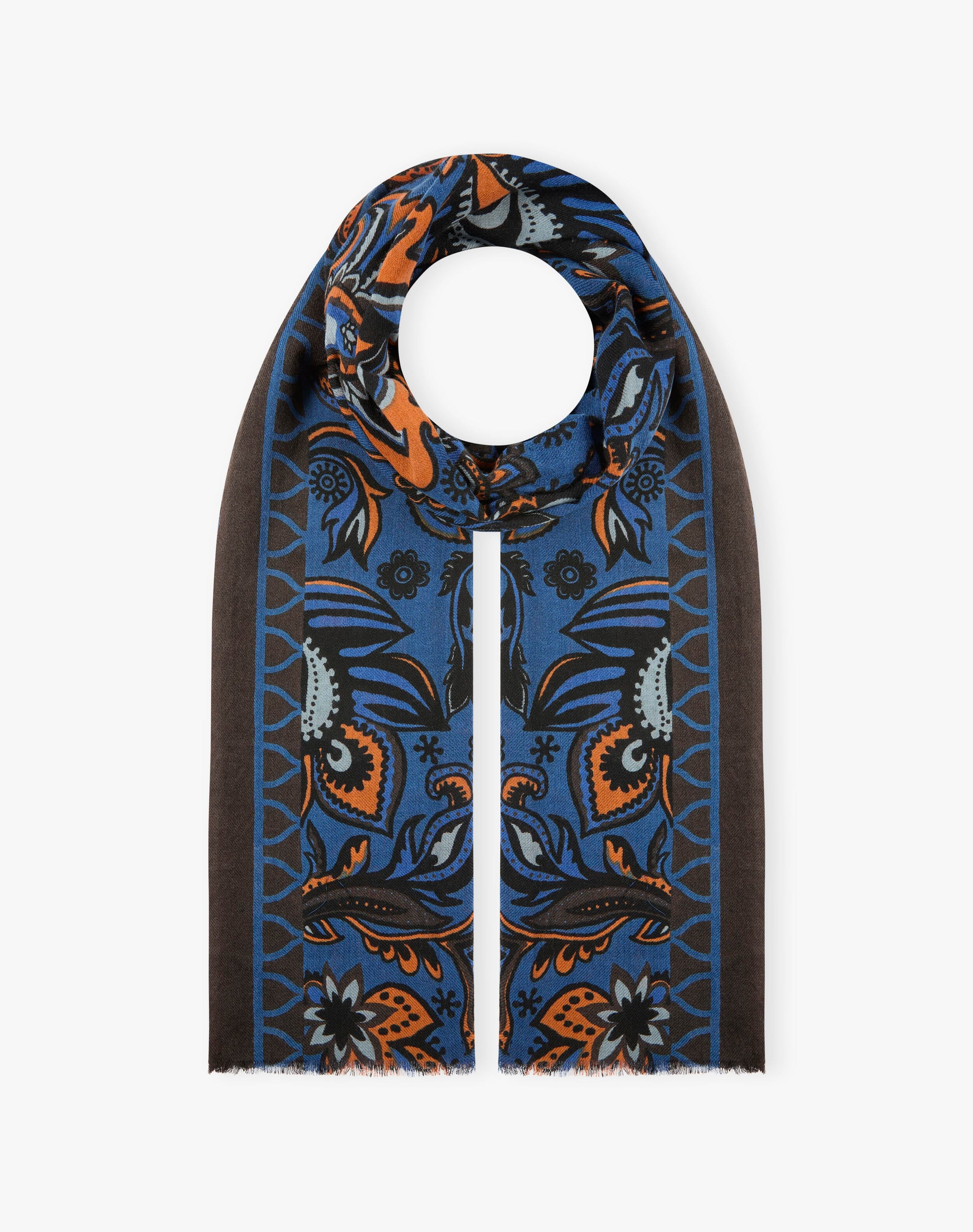 Wool Floral Paisley Print Stole