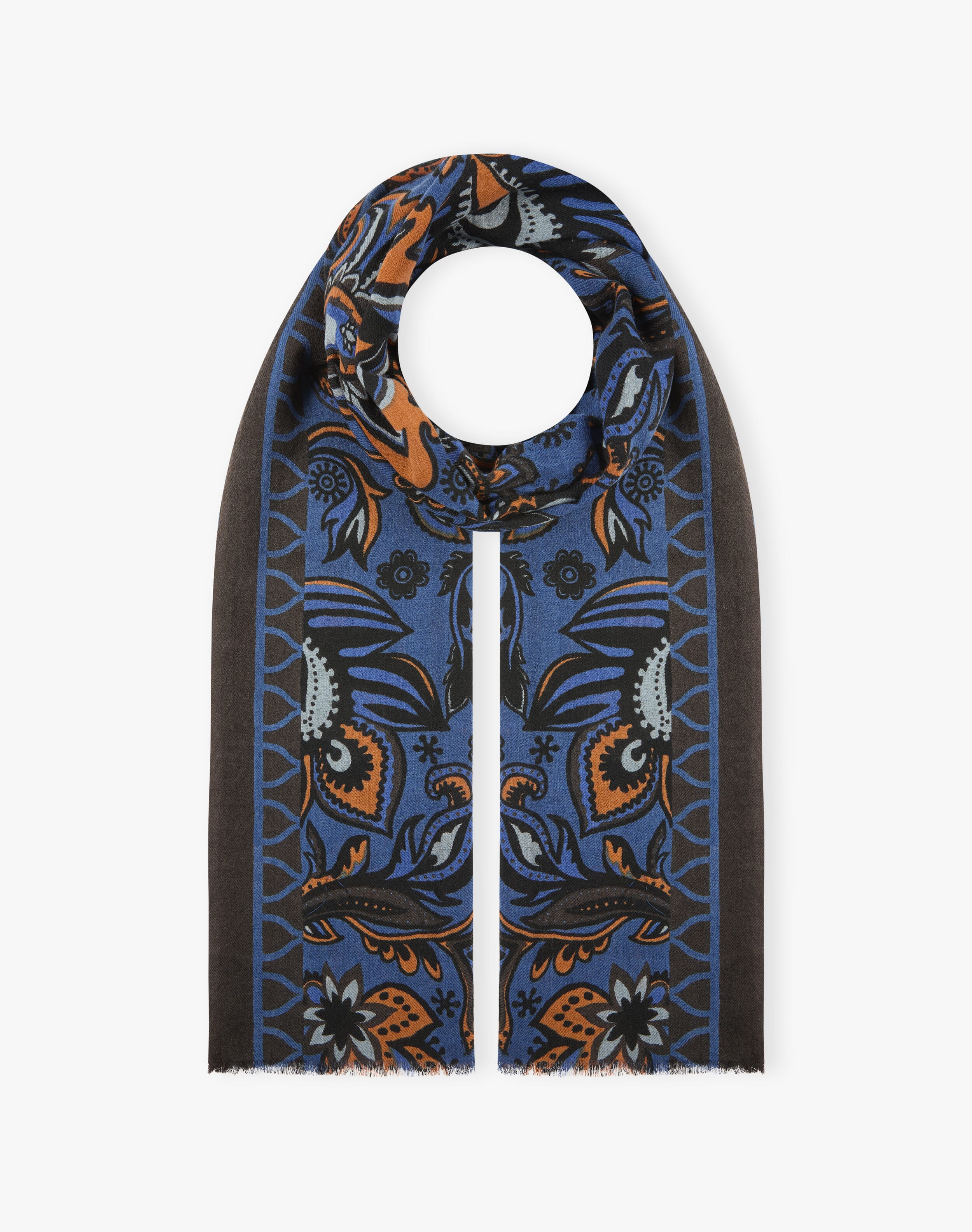 Wool Floral Paisley Print Stole
